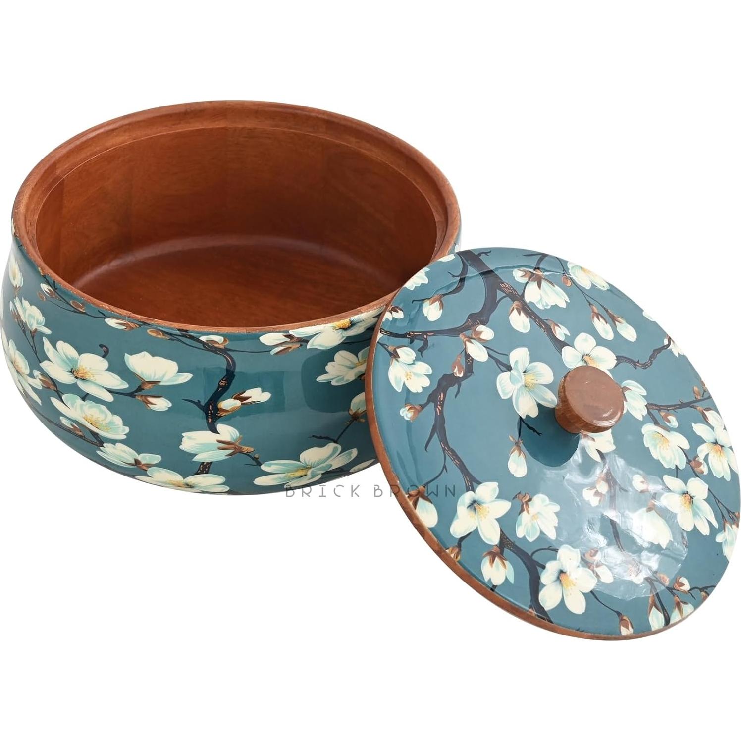 Caja de Roti de Madera de Mango Brick Brown 21.5 cm