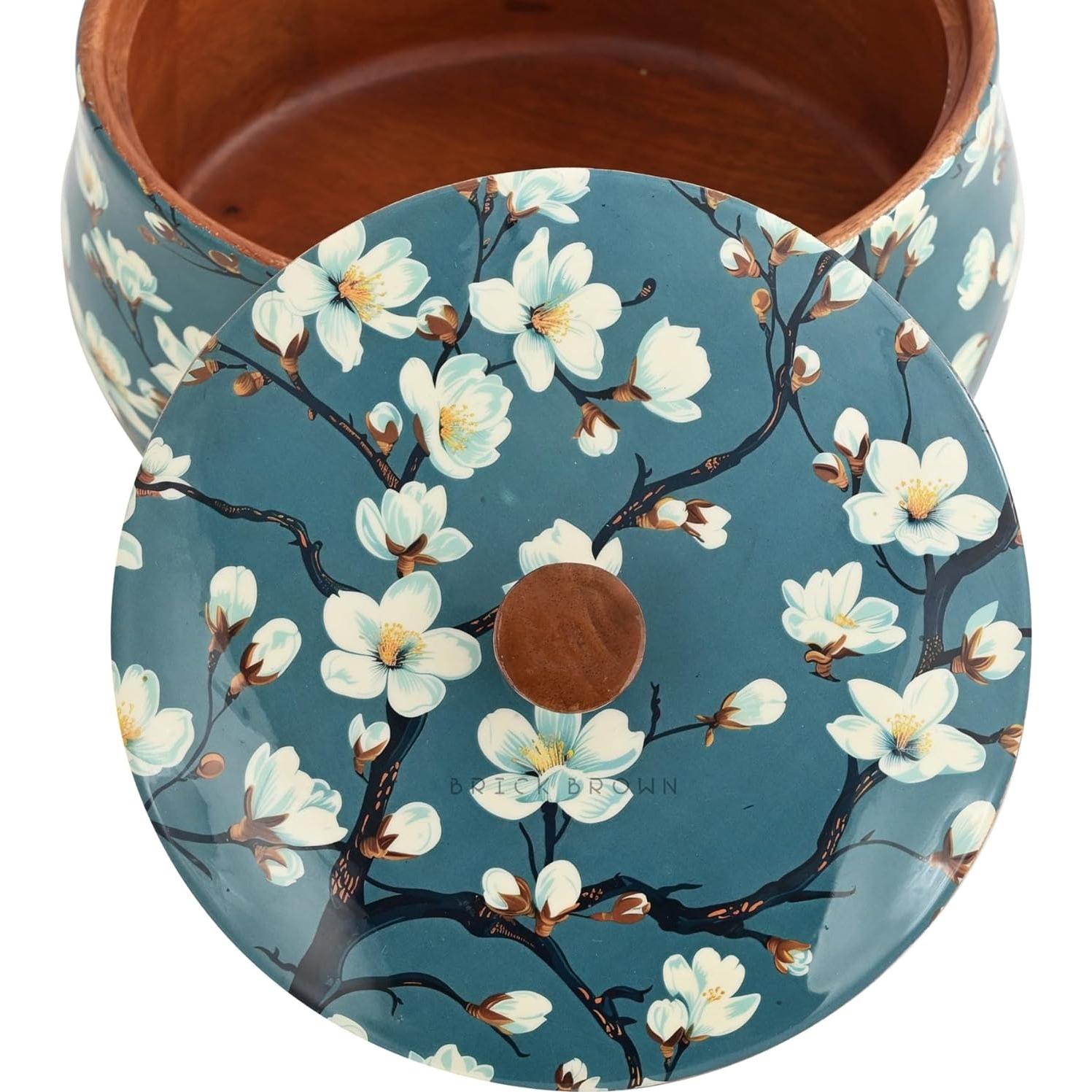 Caja de Roti de Madera de Mango Brick Brown 21.5 cm