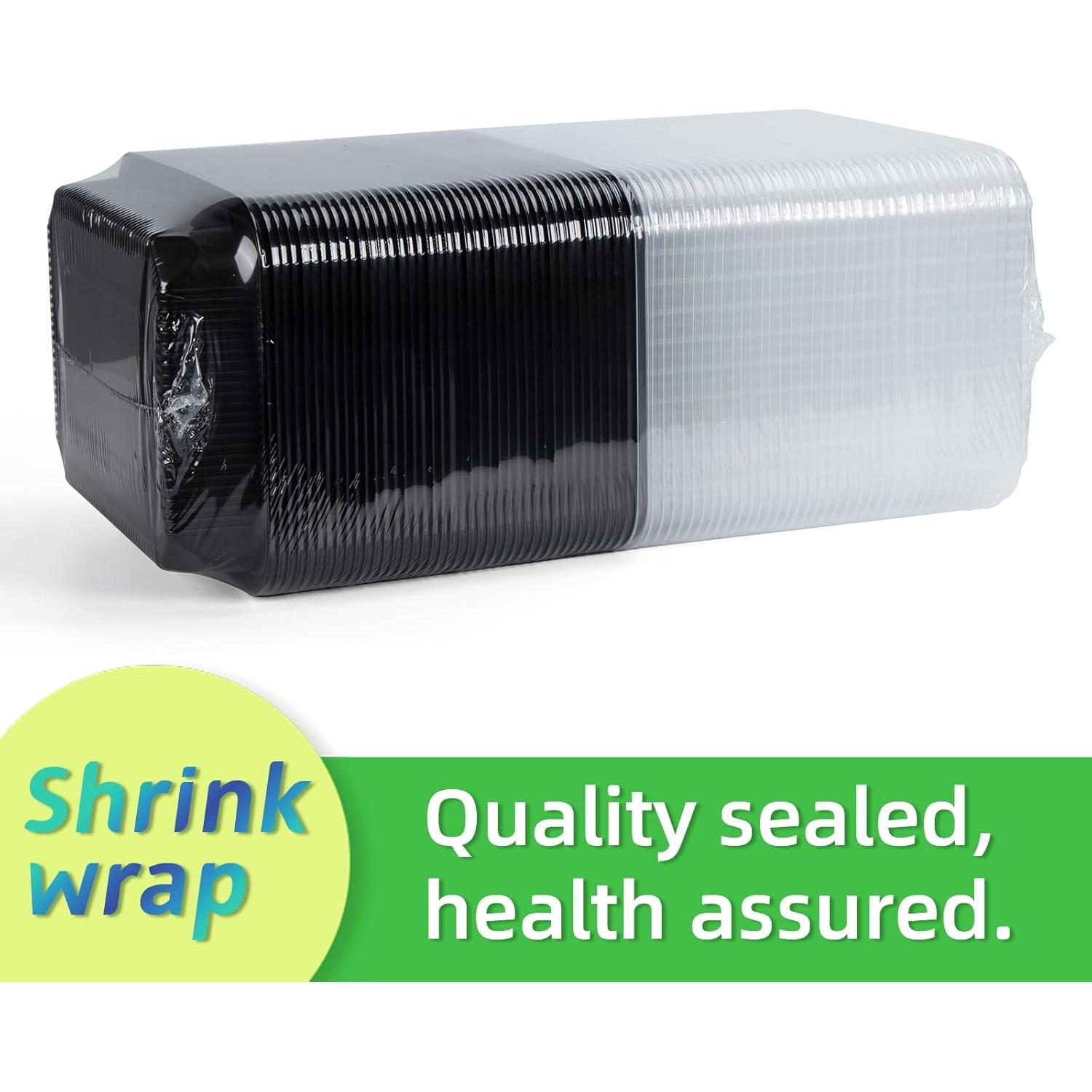 Contenedores LEOBOX 40 unidades 1L negros 4 compartimentos