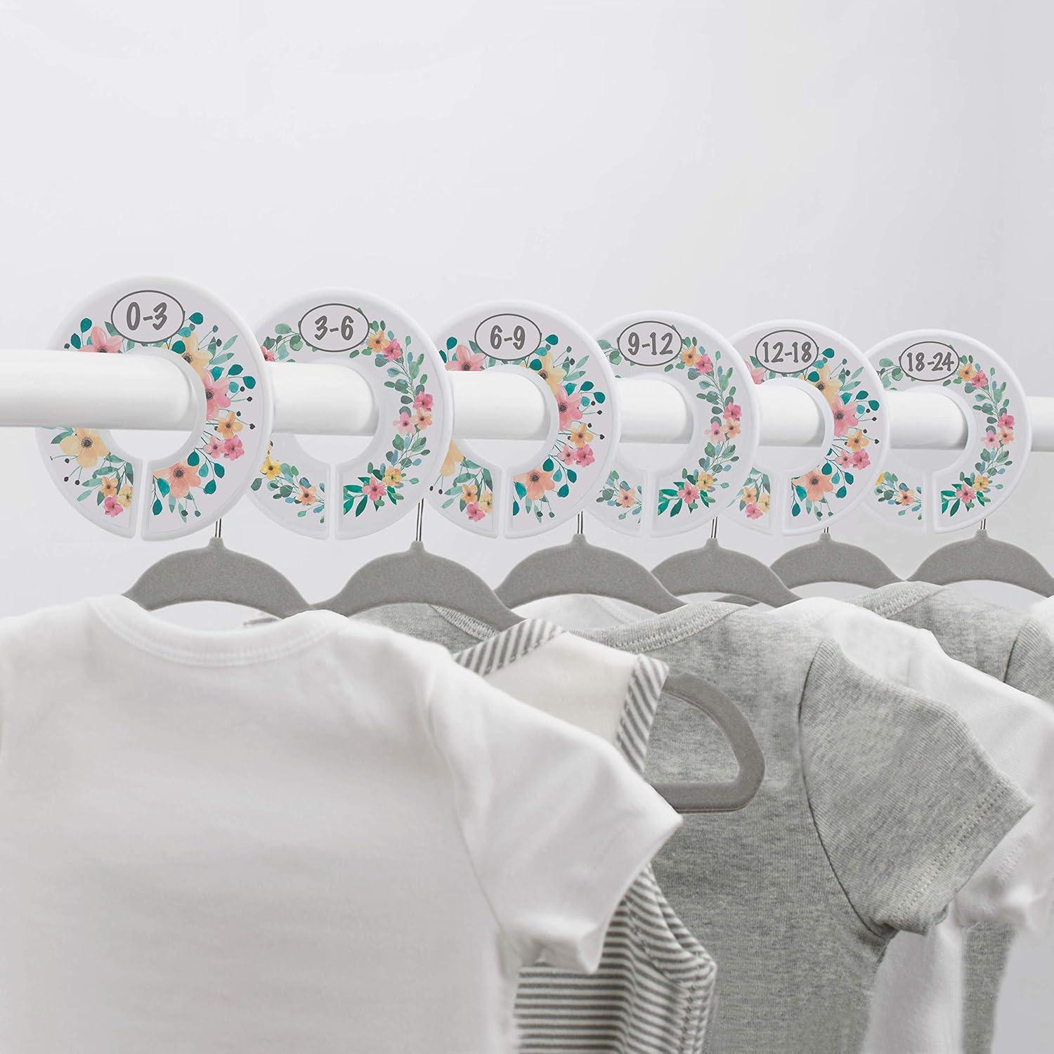 Divisores de Closet para Bebé Rústico Floral - 6 Meses