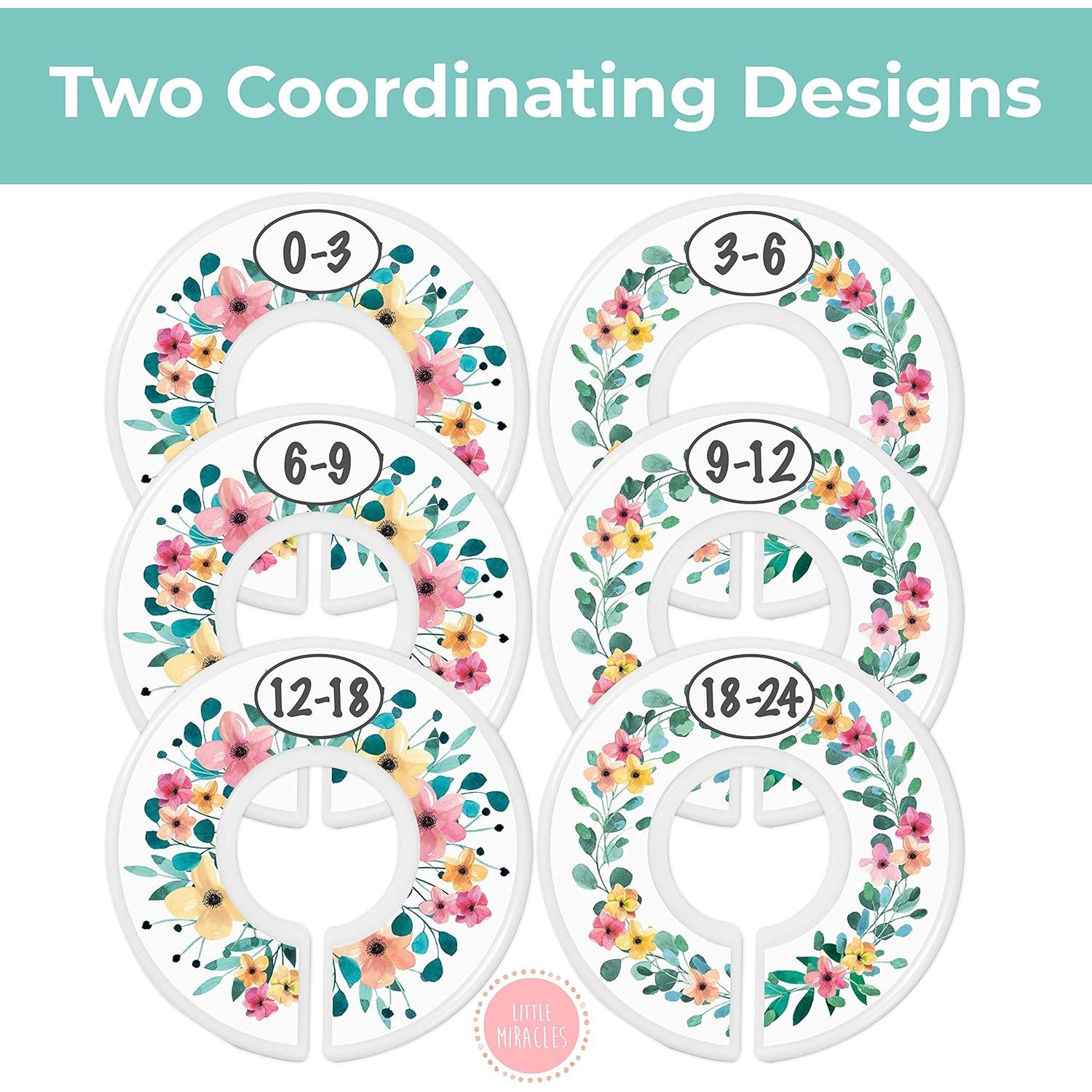 Divisores de Closet para Bebé Rústico Floral - 6 Meses