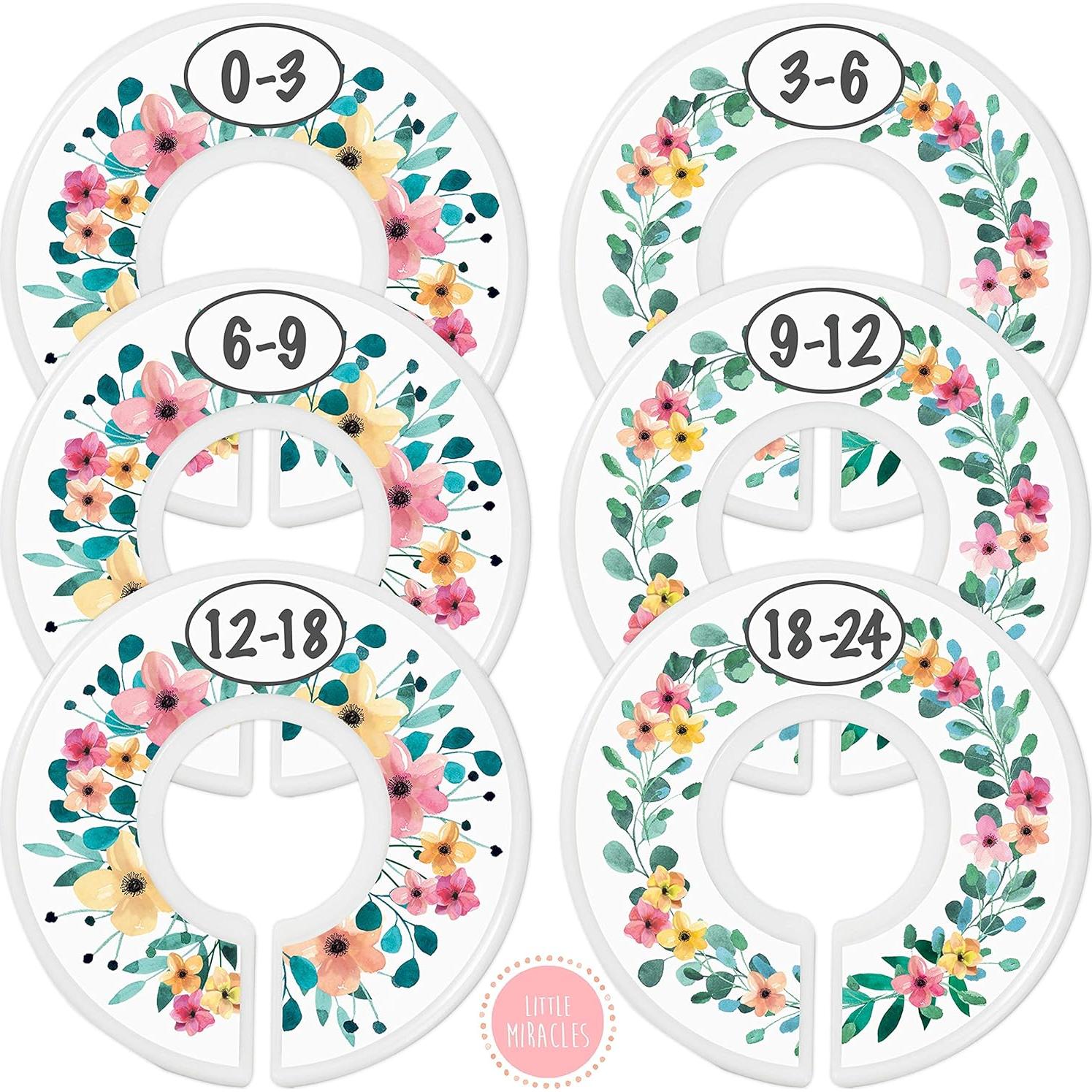 Divisores de Closet para Bebé Rústico Floral - 6 Meses
