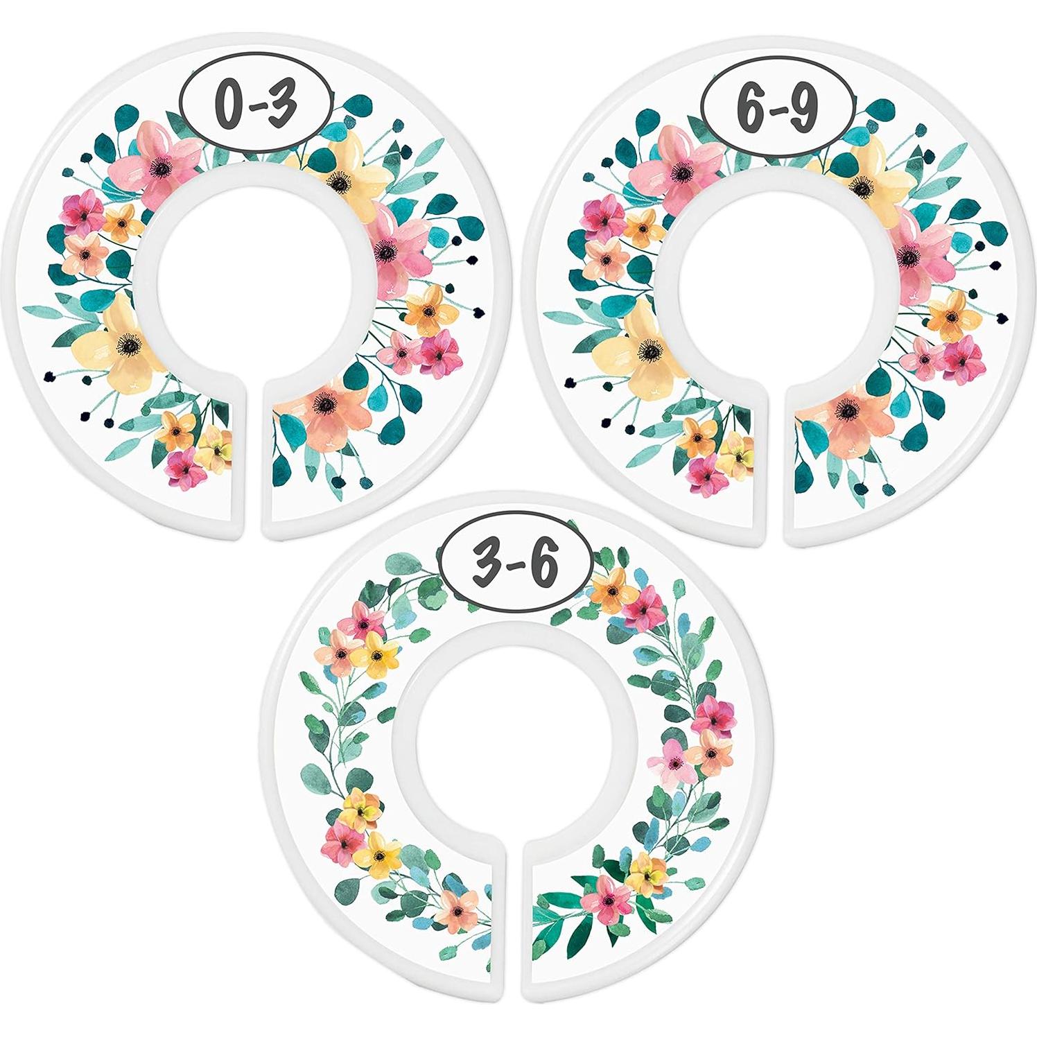 Divisores de Closet para Bebé Rústico Floral - 6 Meses