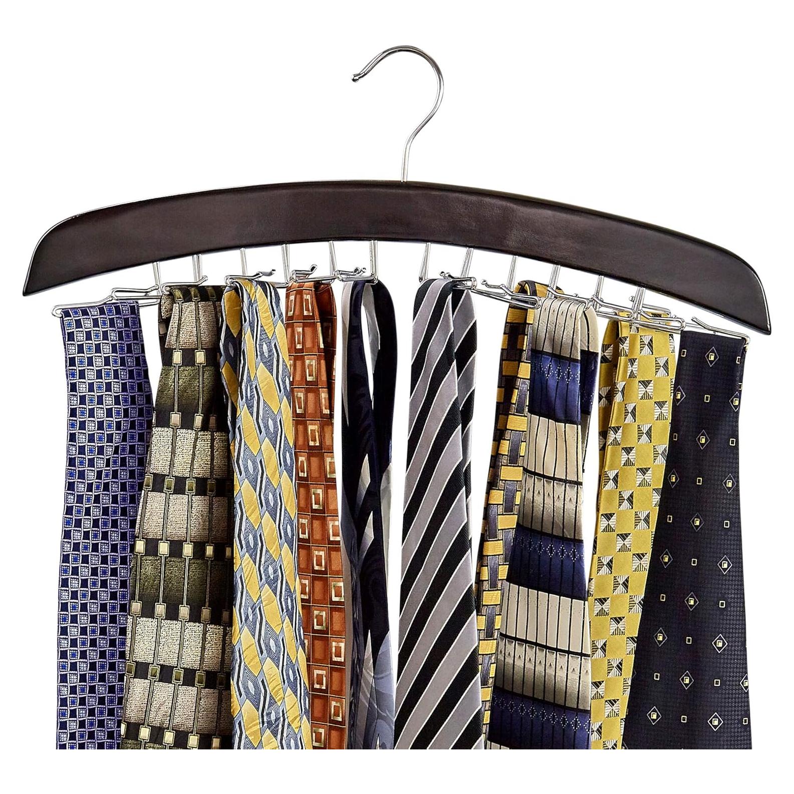 Organizador Colgante de Corbatas Richards de Madera Nogal 24 Corbatas