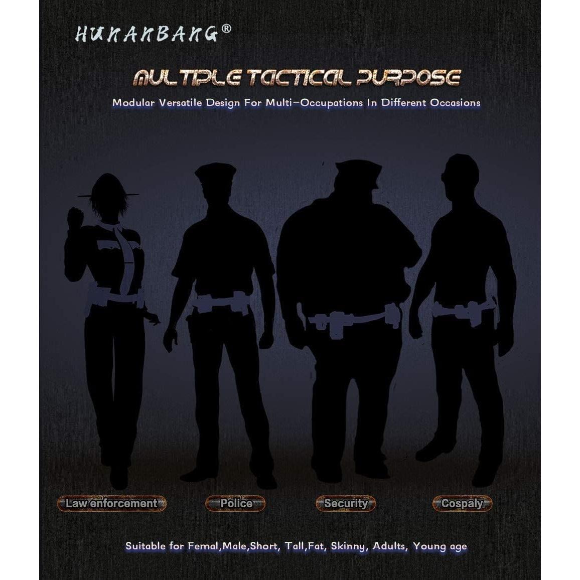 Cinturón Táctico 10 en 1 HUNANBANG Negro Ajustable