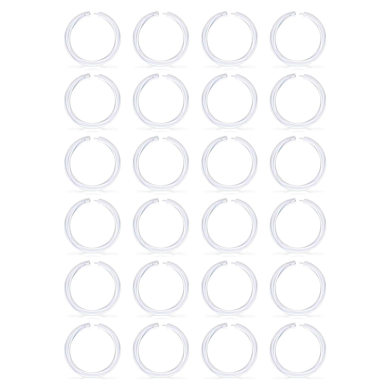 24 Aros de Septum Transparentes Lcolyoli 16G Diámetro 10mm