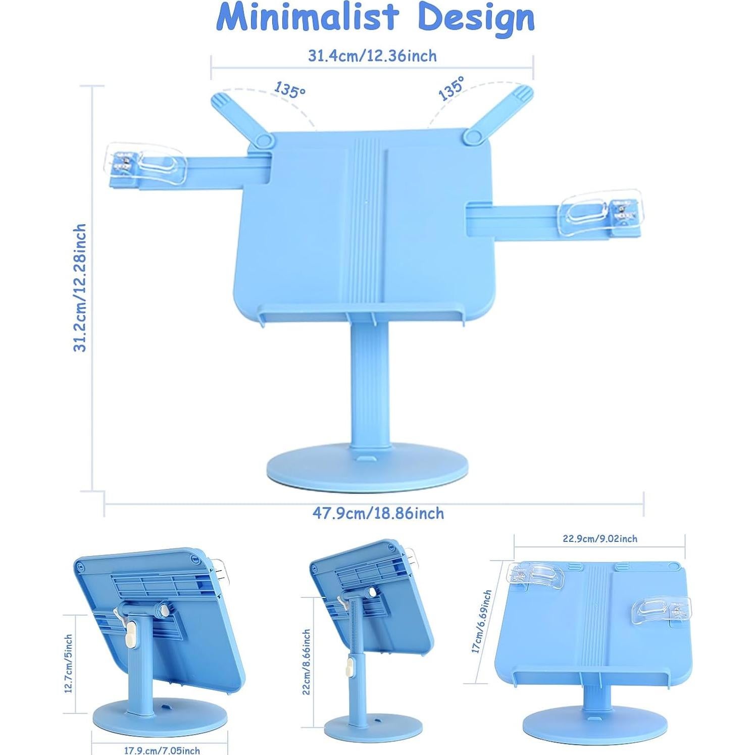 Soporte de Libros Ajustable AssHMKIT Azul 22x21x7.2 cm