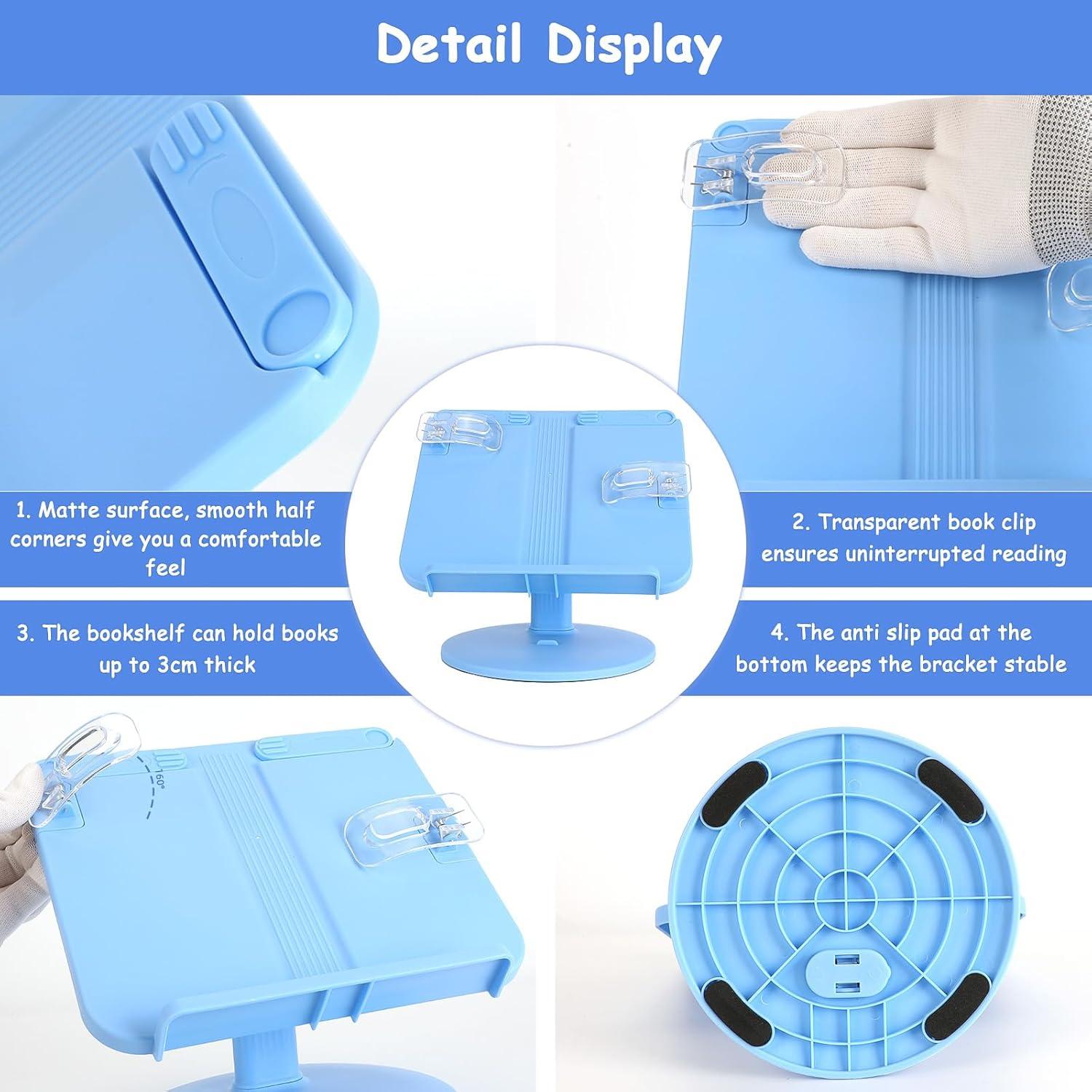 Soporte de Libros Ajustable AssHMKIT Azul 22x21x7.2 cm