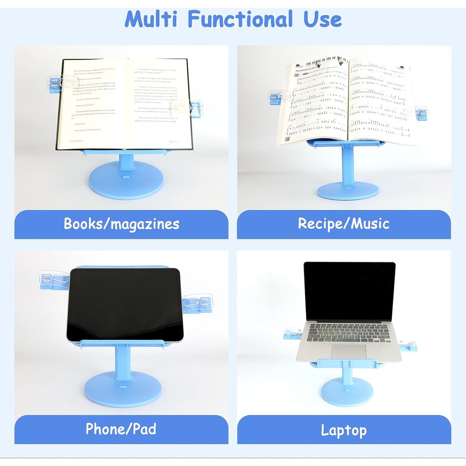Soporte de Libros Ajustable AssHMKIT Azul 22x21x7.2 cm