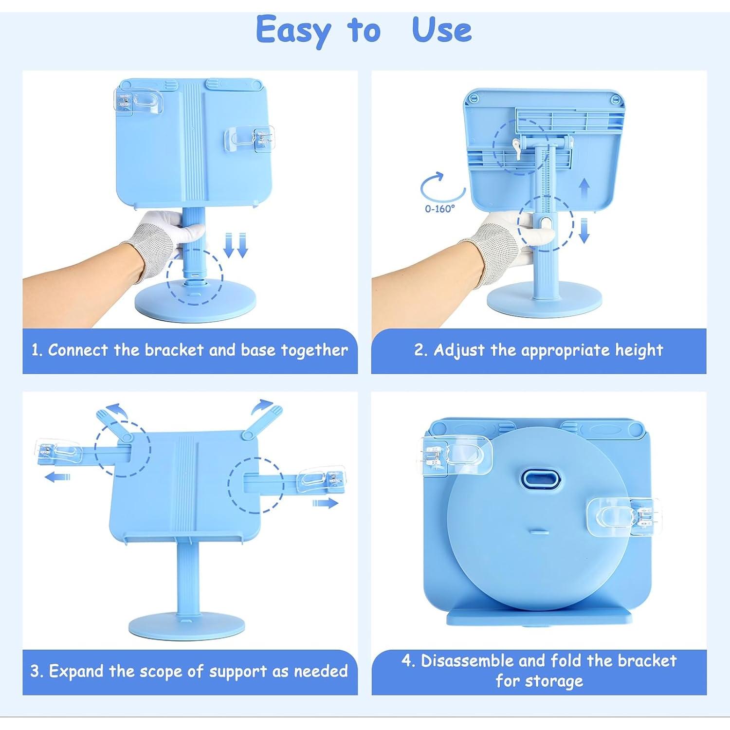 Soporte de Libros Ajustable AssHMKIT Azul 22x21x7.2 cm