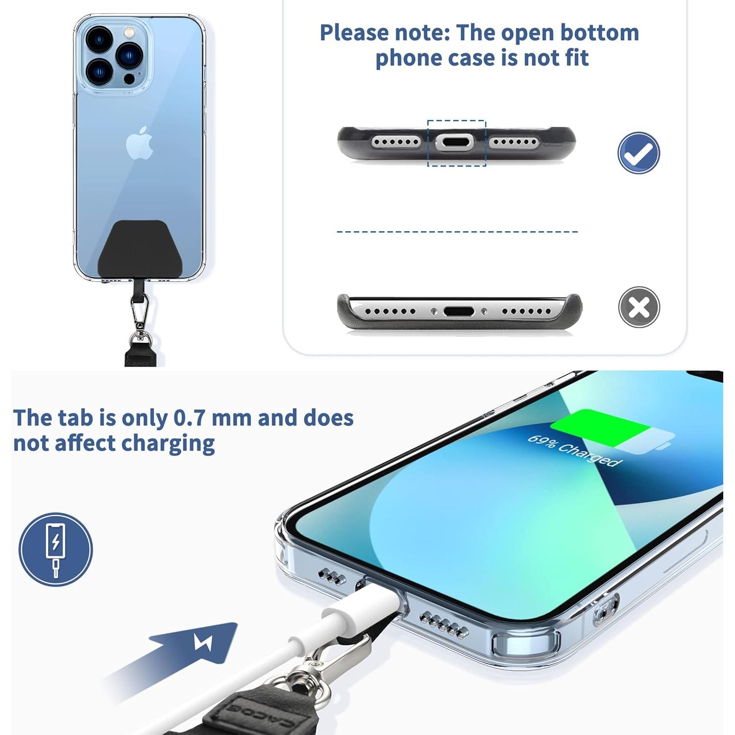 Lanyard Ajustable CACOE para Teléfono - 2 Pcs, Negro