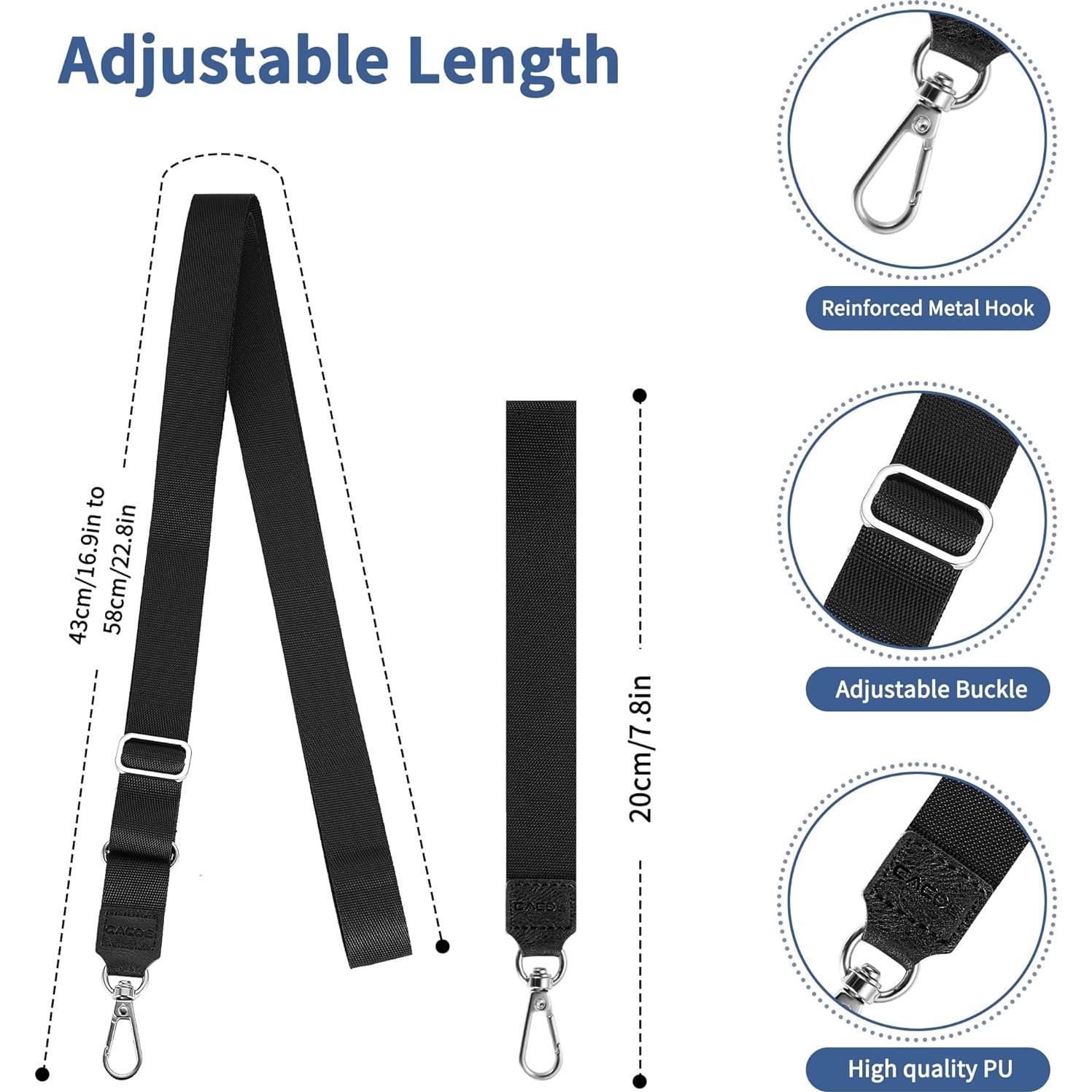 Lanyard Ajustable CACOE para Teléfono - 2 Pcs, Negro
