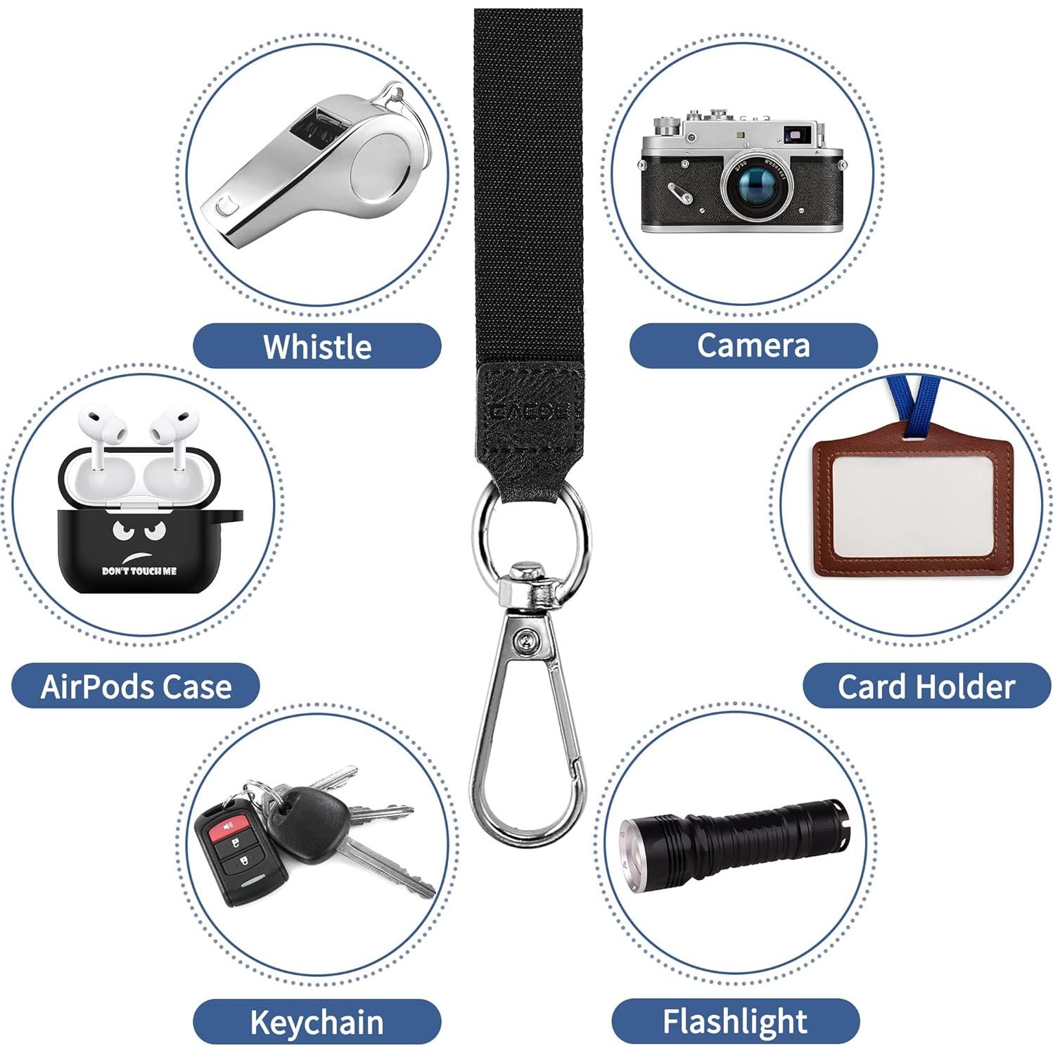 Lanyard Ajustable CACOE para Teléfono - 2 Pcs, Negro