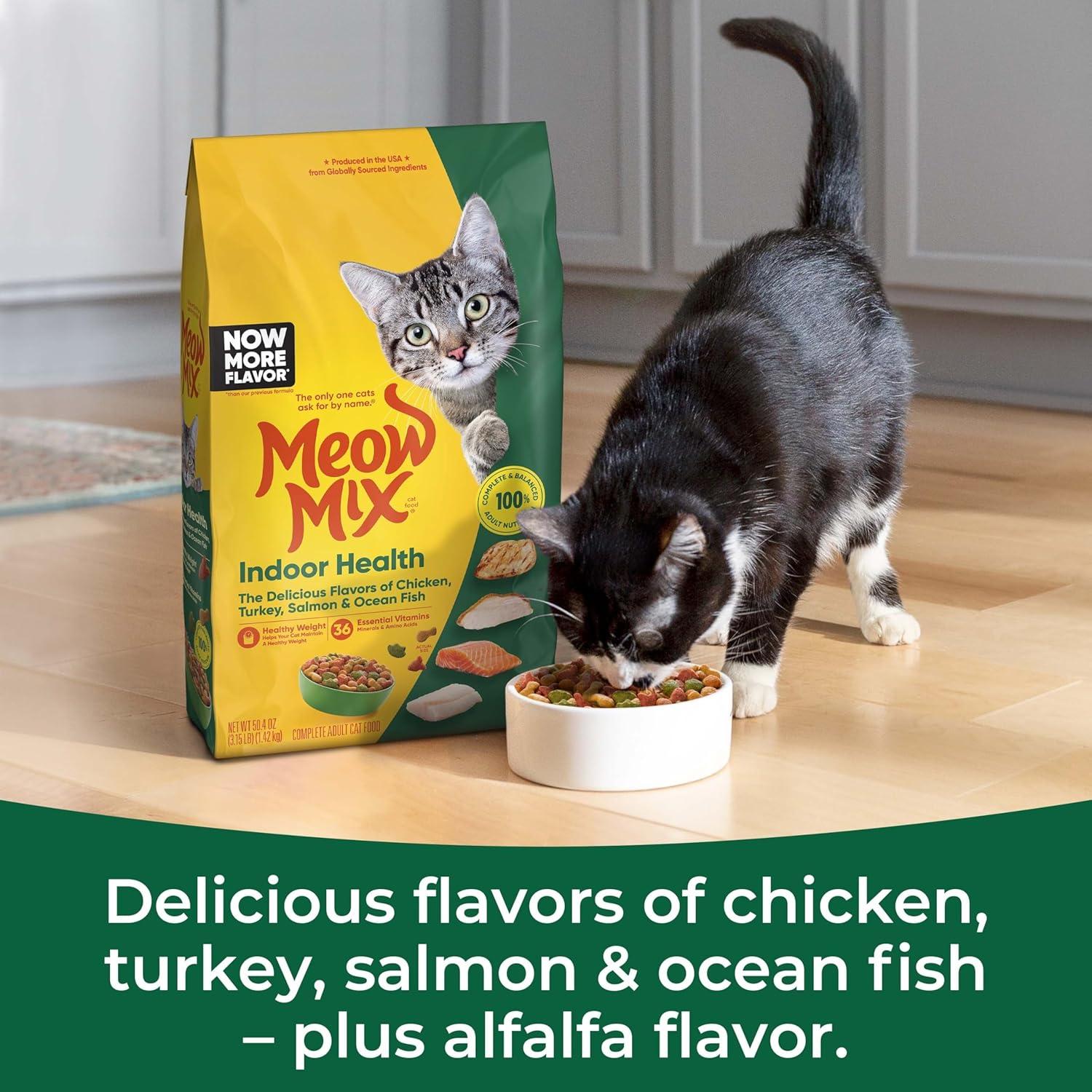 Comida Seca para Gatos Meow Mix Salud Interior 4x1.43kg
