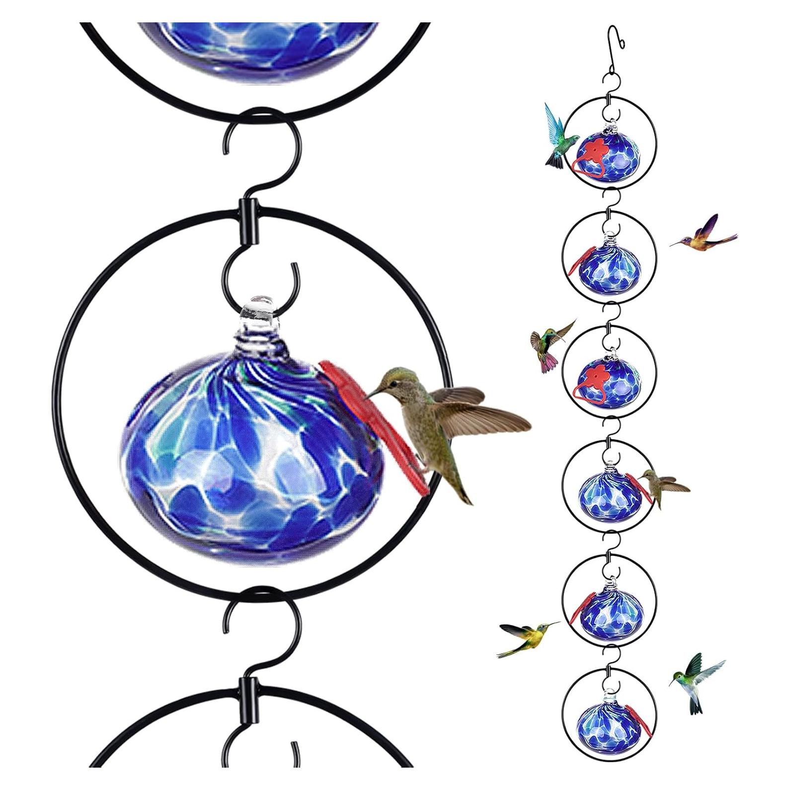 Alimentador de Colibríes HEADAK LIFE 6 Puertos Azul con Puntos