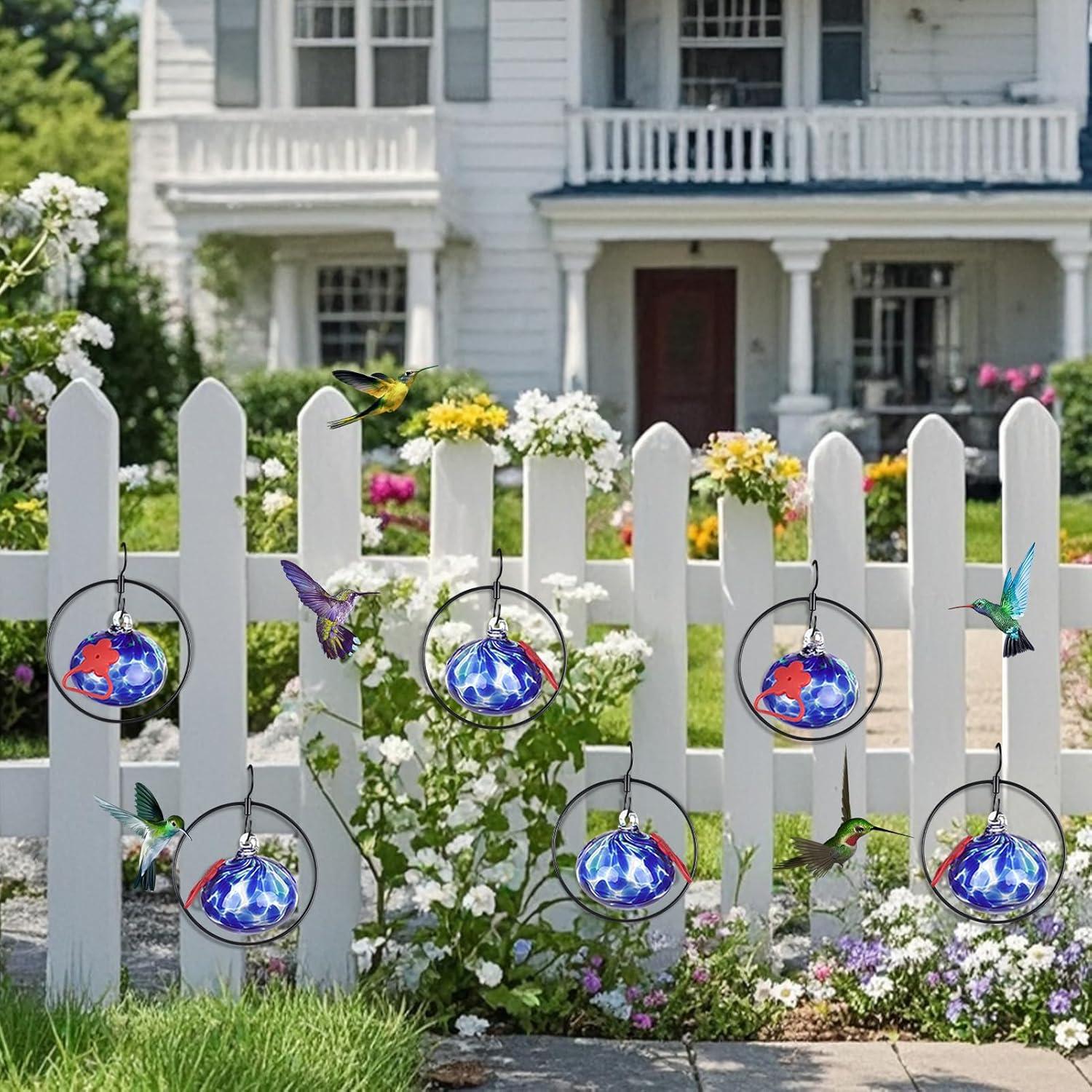 Alimentador de Colibríes HEADAK LIFE 6 Puertos Azul con Puntos