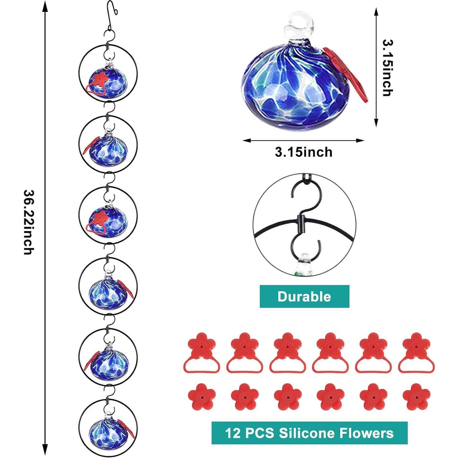 Alimentador de Colibríes HEADAK LIFE 6 Puertos Azul con Puntos