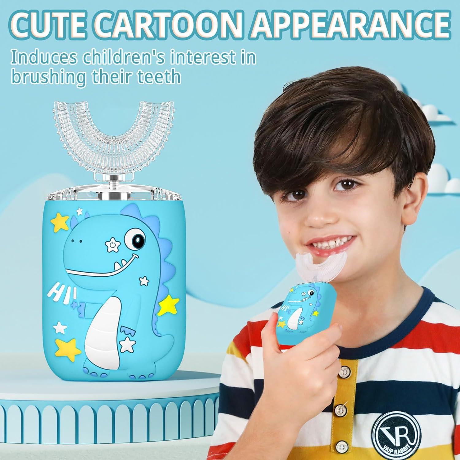 Cepillo de Dientes Eléctrico Infantil PVOGRT Azul 360° IPX7