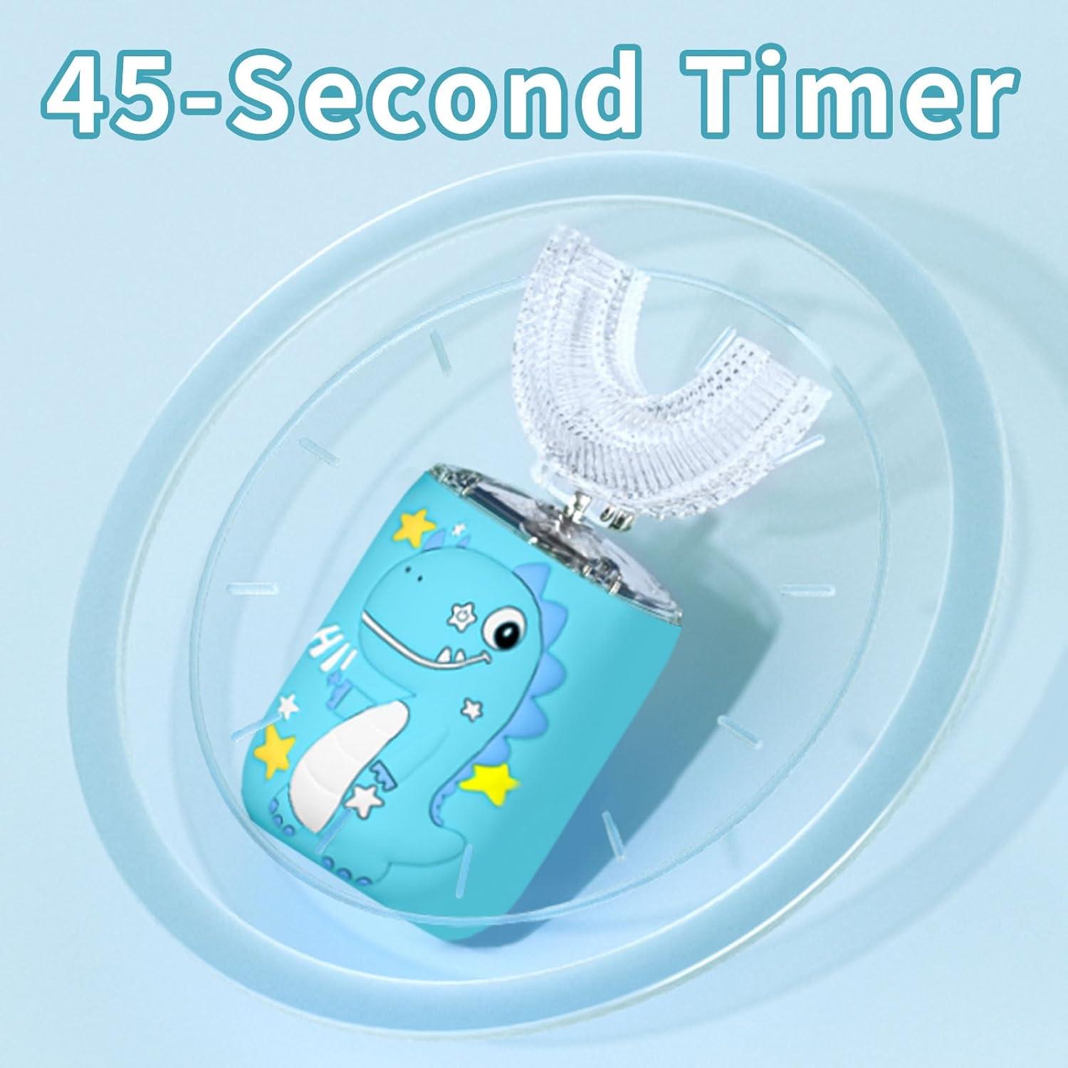 Cepillo de Dientes Eléctrico Infantil PVOGRT Azul 360° IPX7