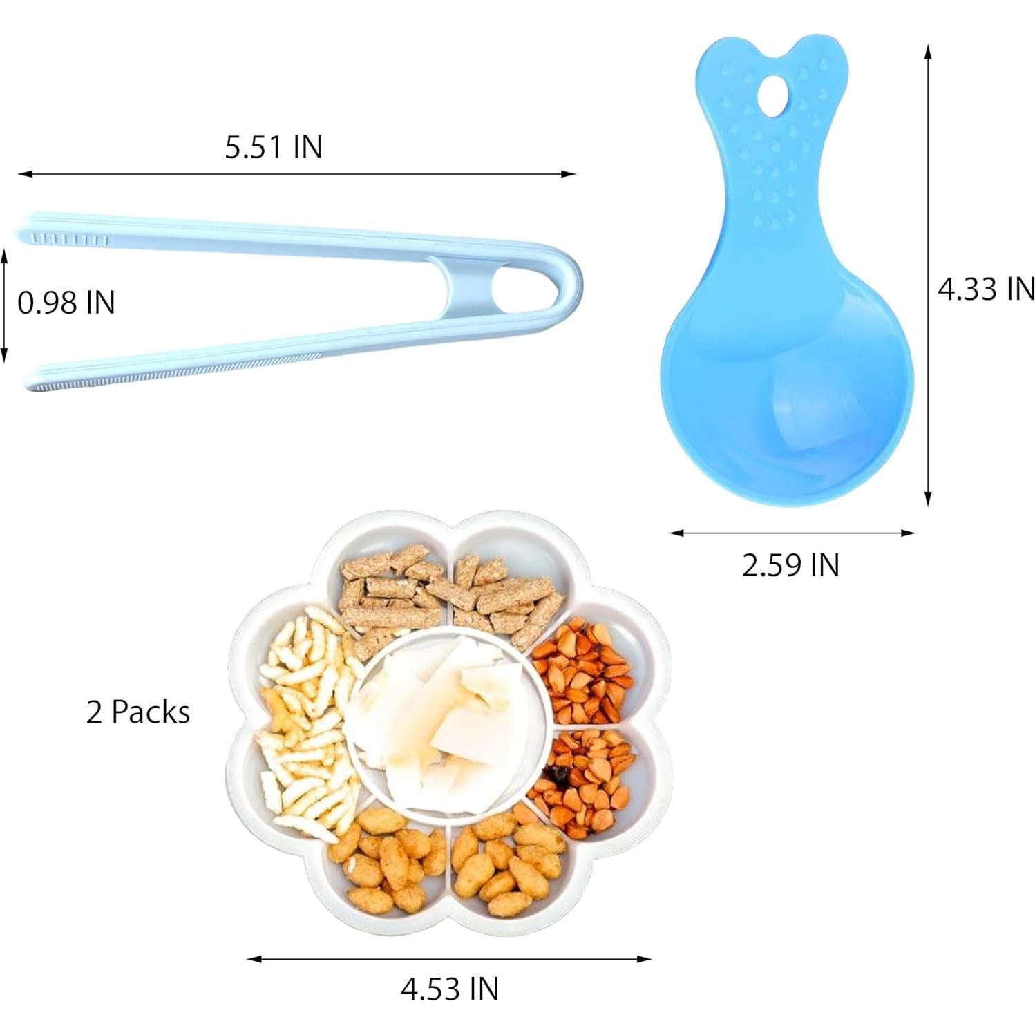 Juego de 2 Tazones de Comida para Cangrejos Ermitaños PurrrfectionPet Azul