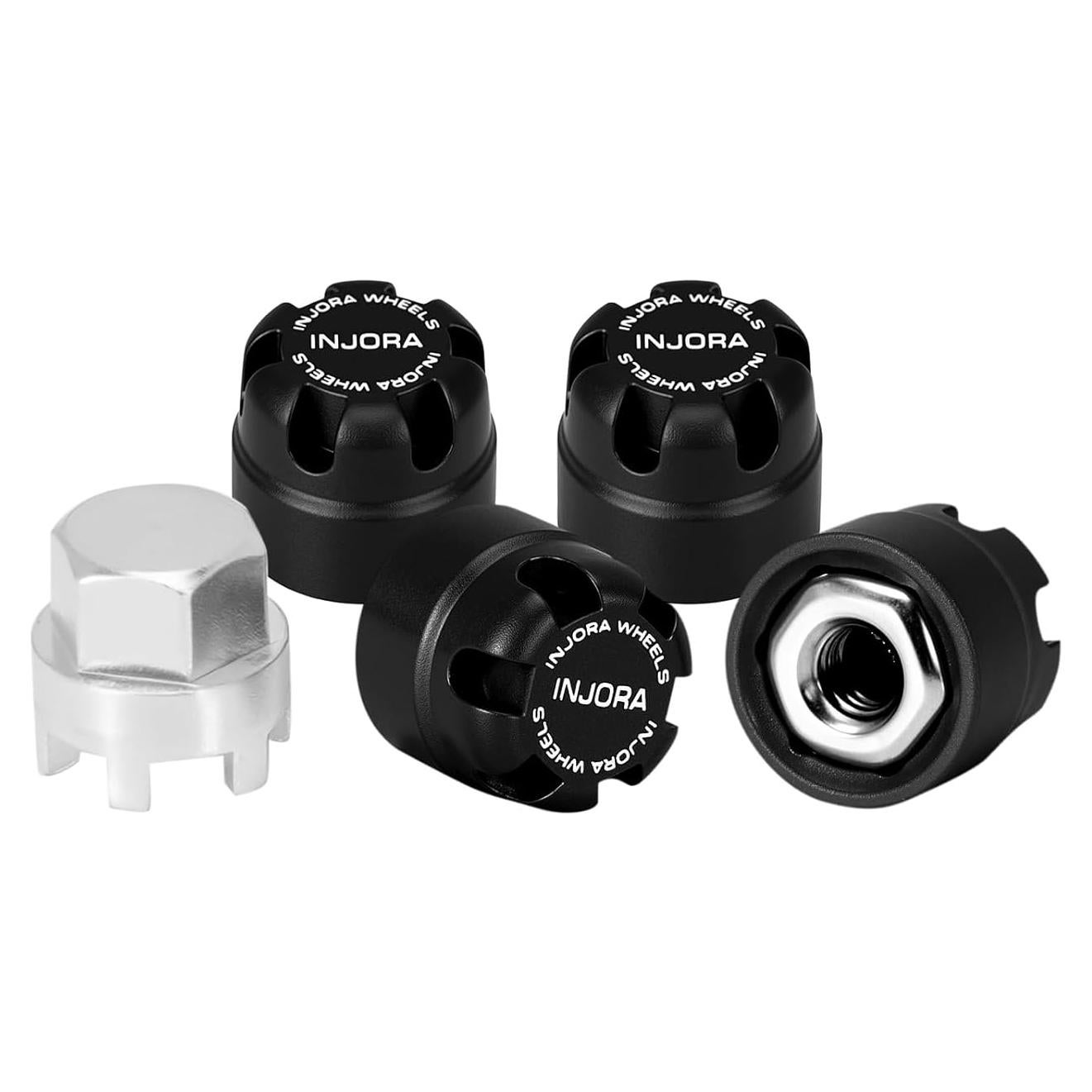 Tuercas de Bloqueo M2.5 INJORA con Tapa de Aluminio - Negro