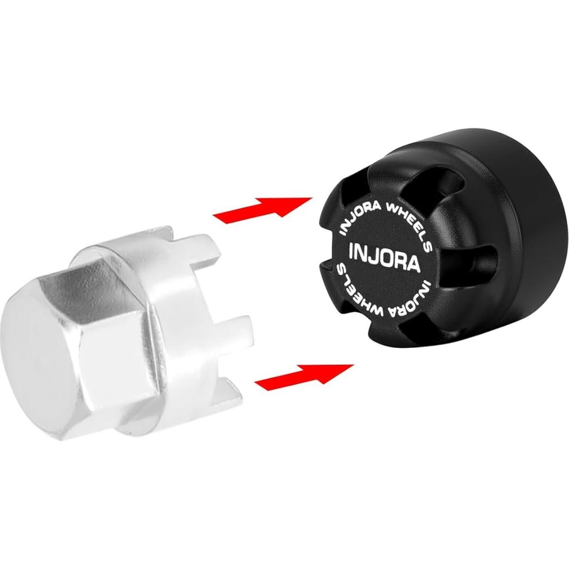 Tuercas de Bloqueo M2.5 INJORA con Tapa de Aluminio - Negro