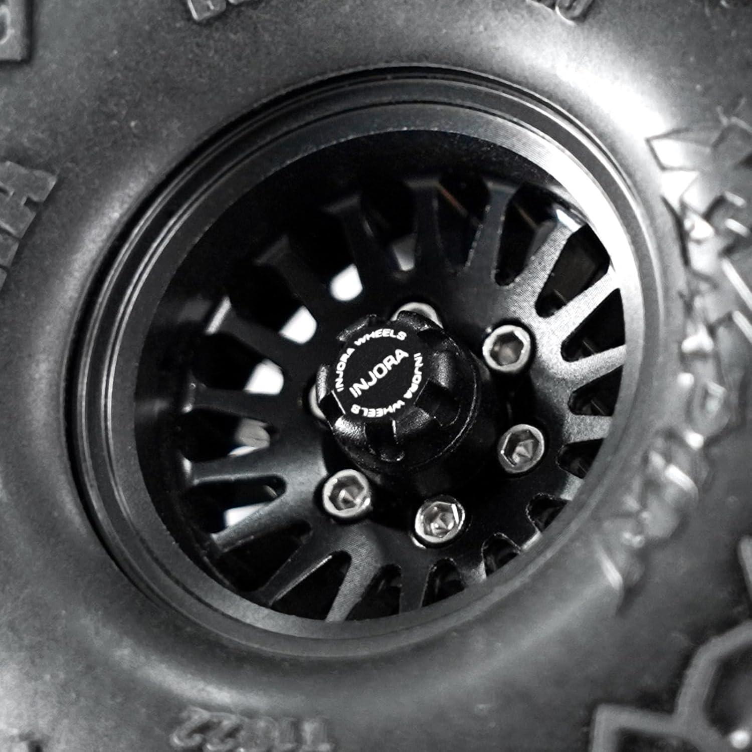 Tuercas de Bloqueo M2.5 INJORA con Tapa de Aluminio - Negro