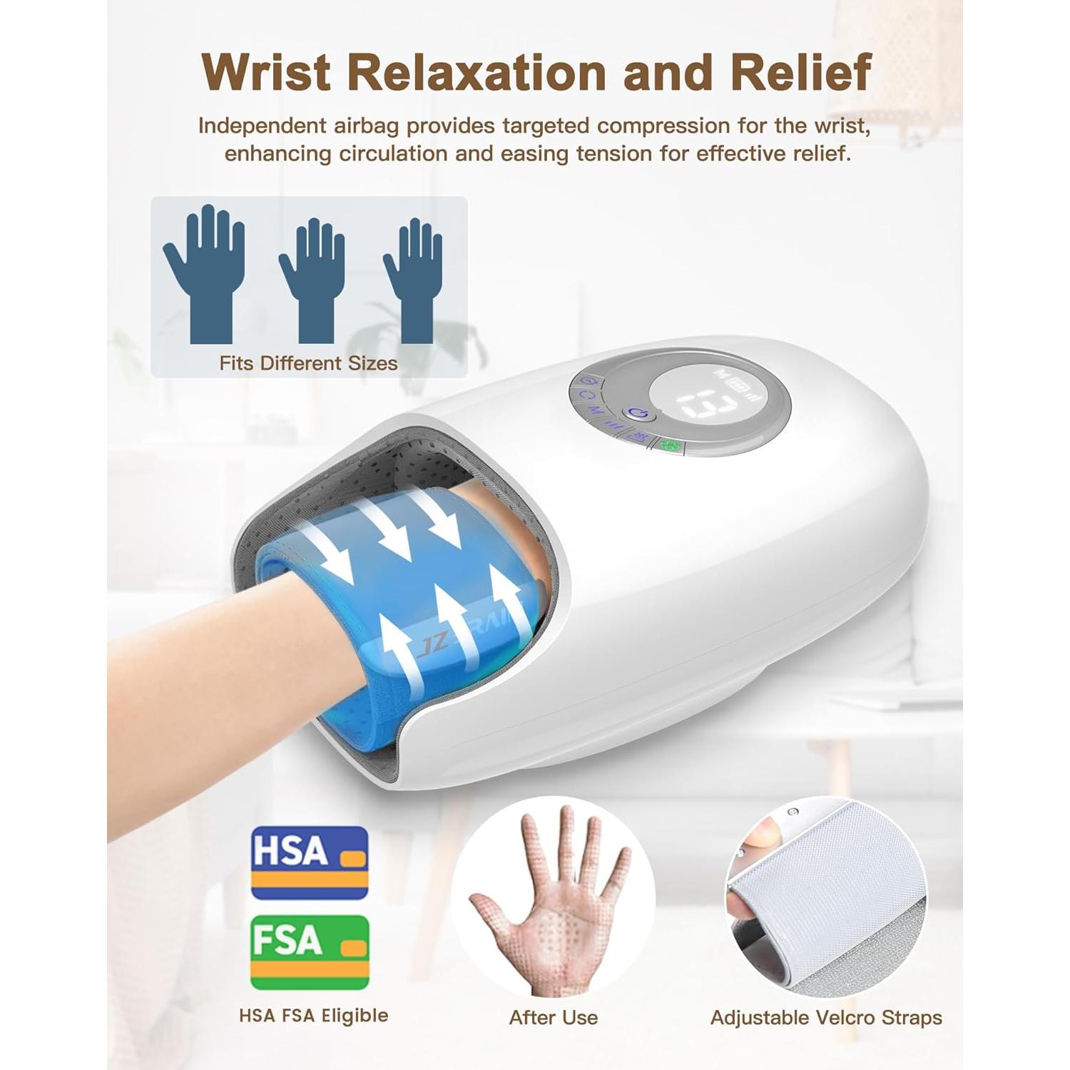 Masajeador de Manos JZBRAIN con Calor y Compresión