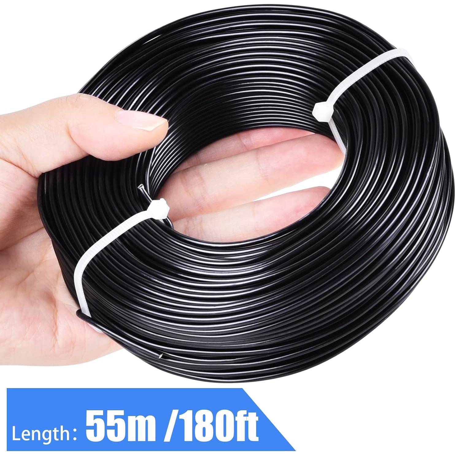 Alambre de Aluminio Negro 12 Gauge 55m para Manualidades Skartgripir