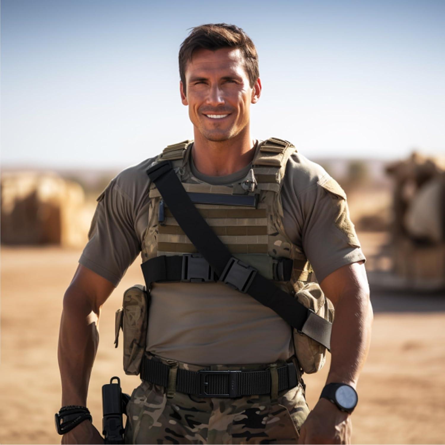 Cinturón Táctico JUKMO para Hombre, Nylon 3.8 cm Ajustable