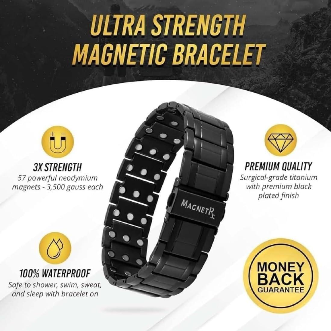 Pulsera Magnética Titanio MagnetRX 23 cm Cierre Plegable