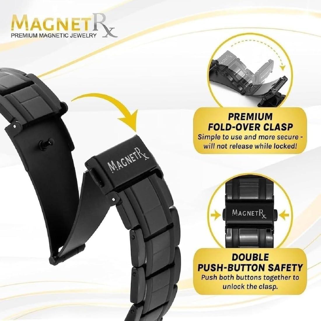 Pulsera Magnética Titanio MagnetRX 23 cm Cierre Plegable