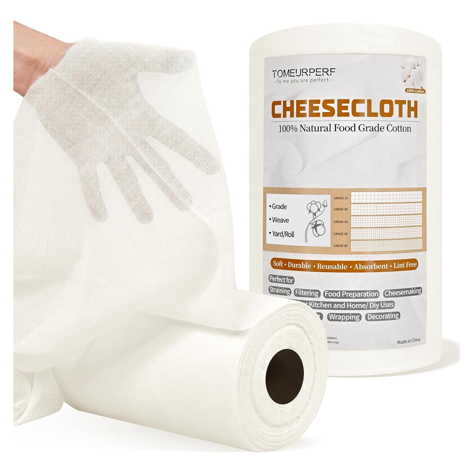 Rollo de Tela de Queso 100% Algodón Natural 27.43m Tomeurperf