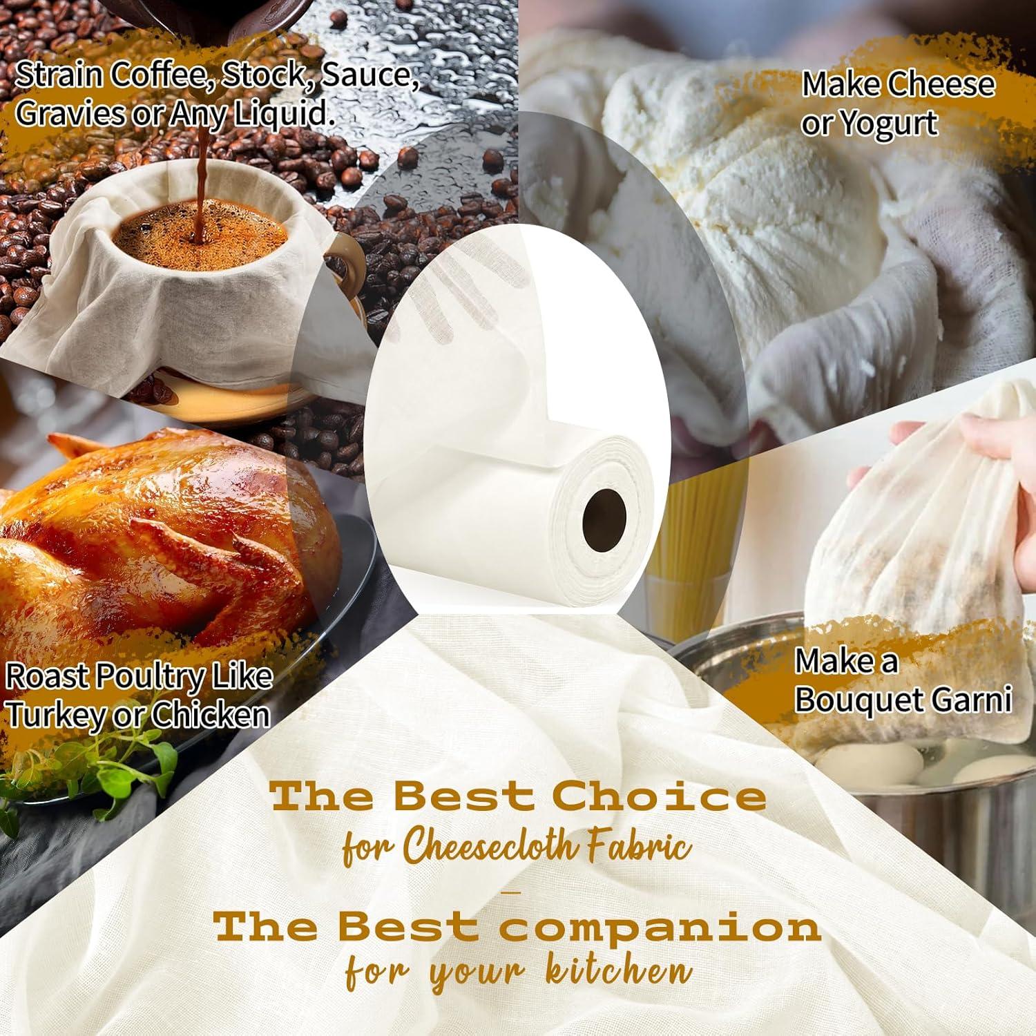 Rollo de Tela de Queso 100% Algodón Natural 27.43m Tomeurperf