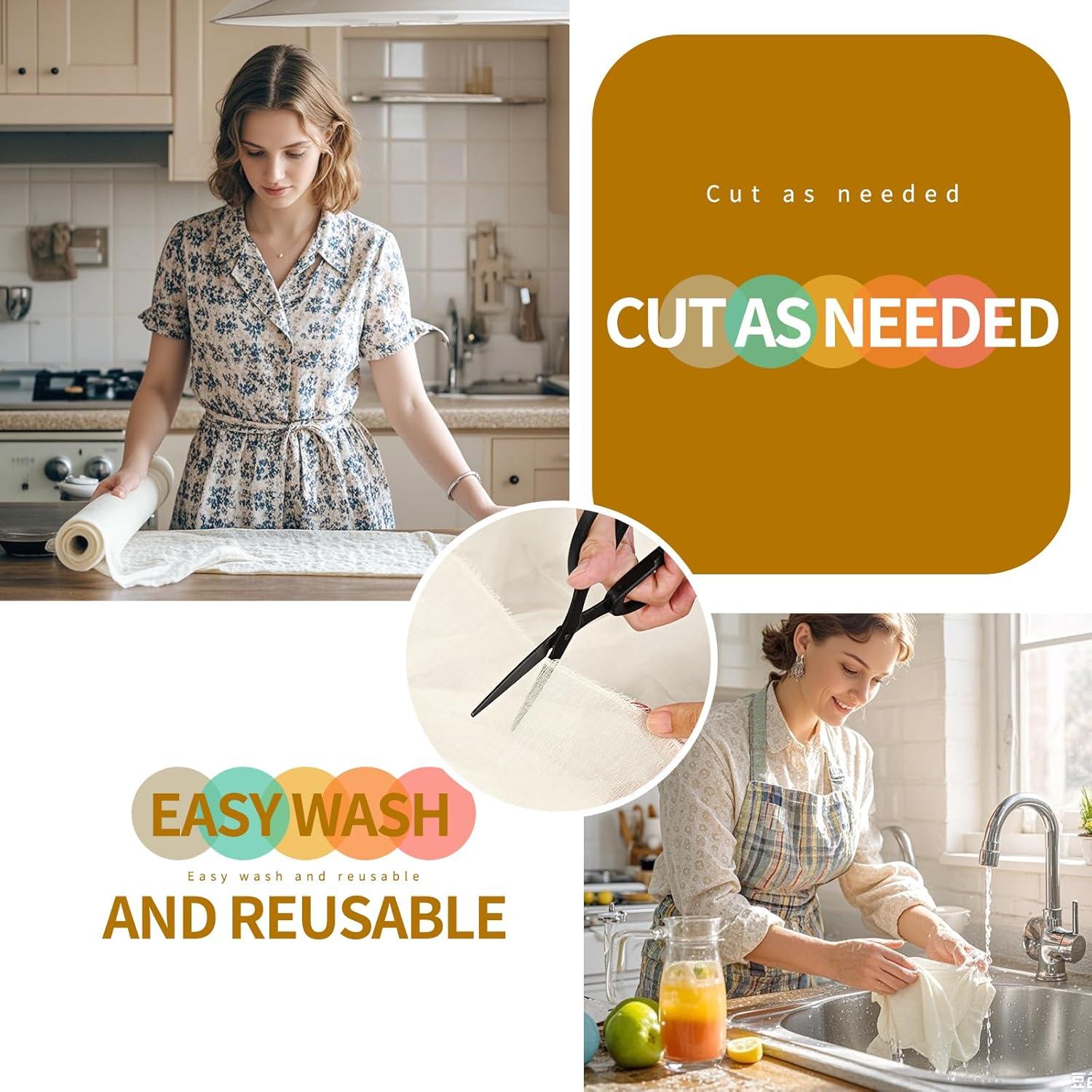 Rollo de Tela de Queso 100% Algodón Natural 27.43m Tomeurperf