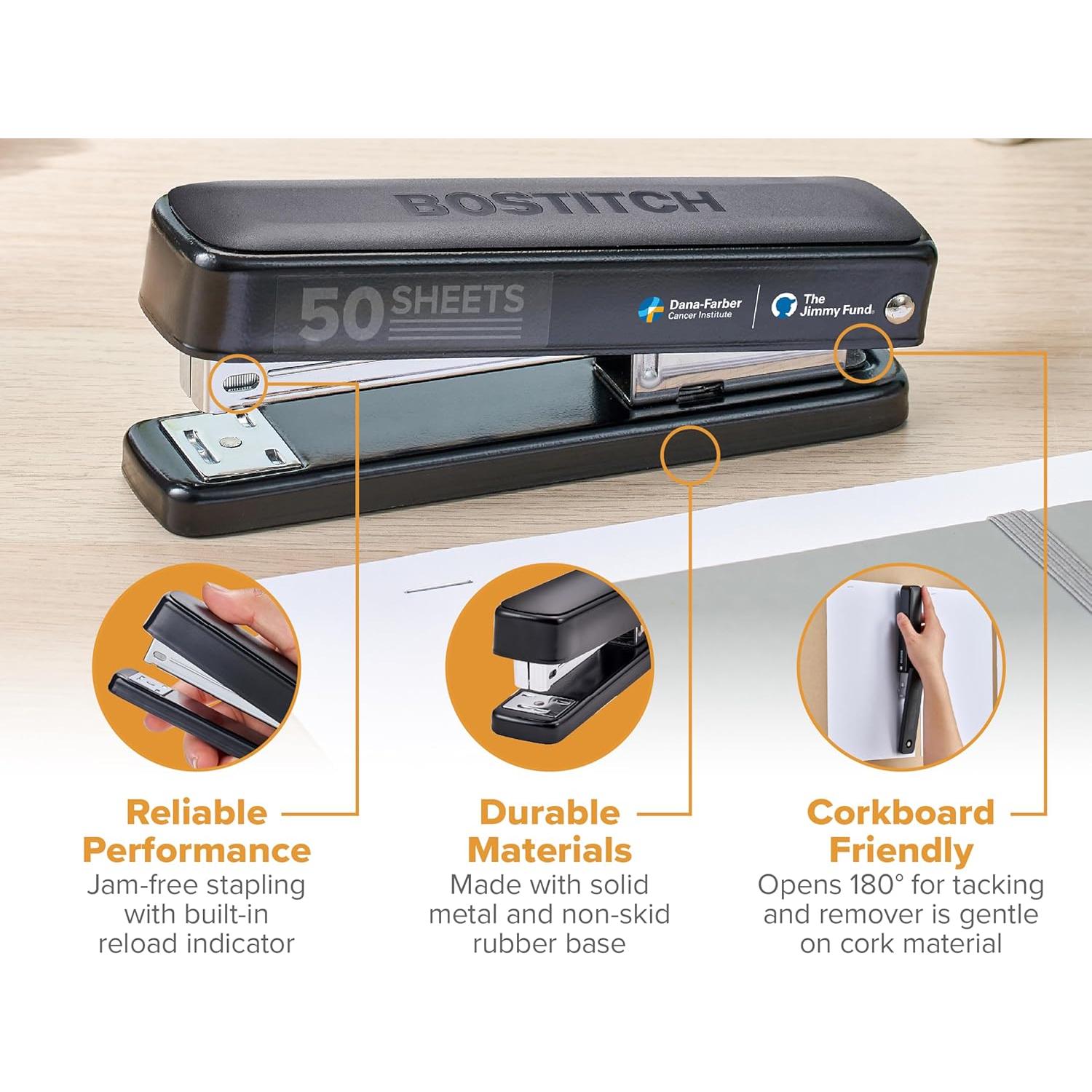 Grapadora Bostitch Titan Metal Negra 50 Hojas 1750 Grapas