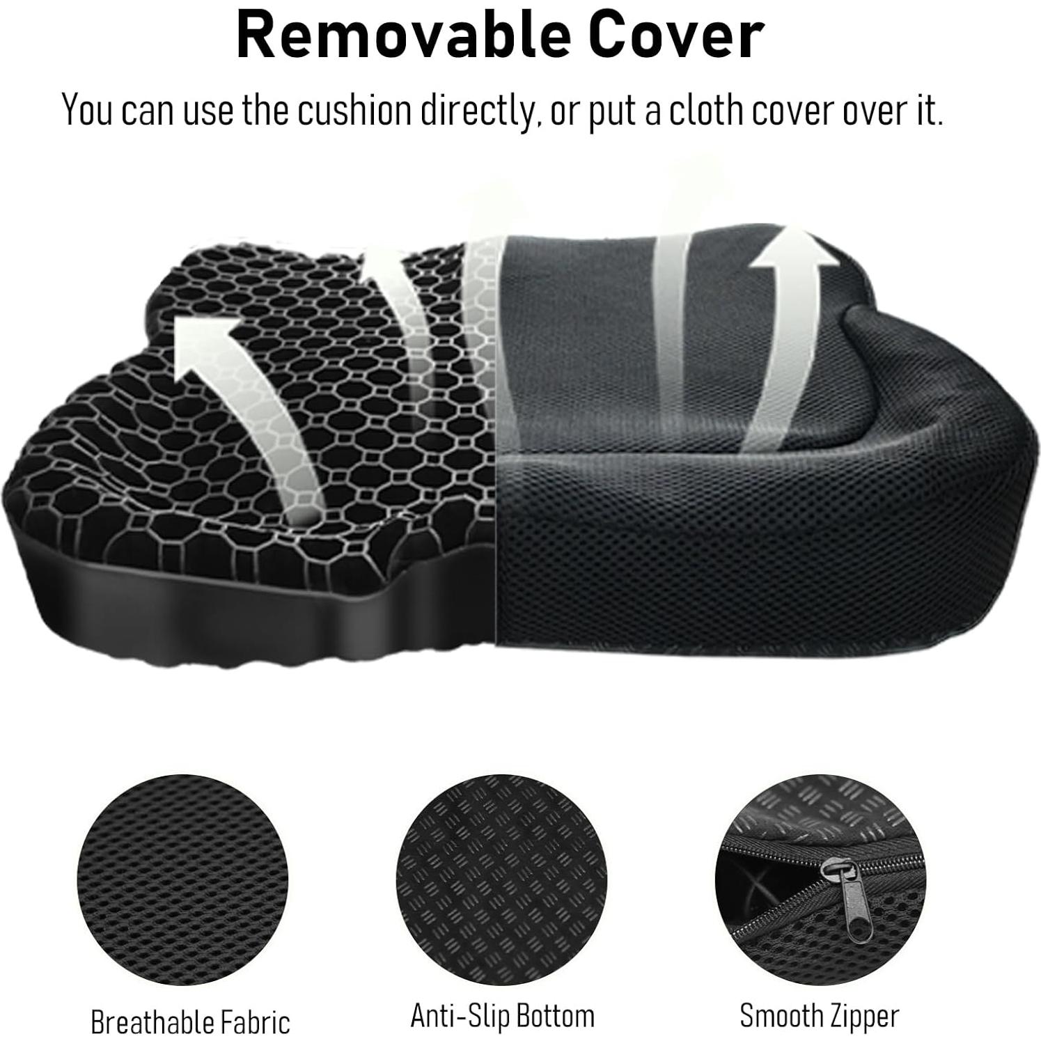 Cojín de Asiento de Gel Impermeable JINSILU 41x37cm Antideslizante