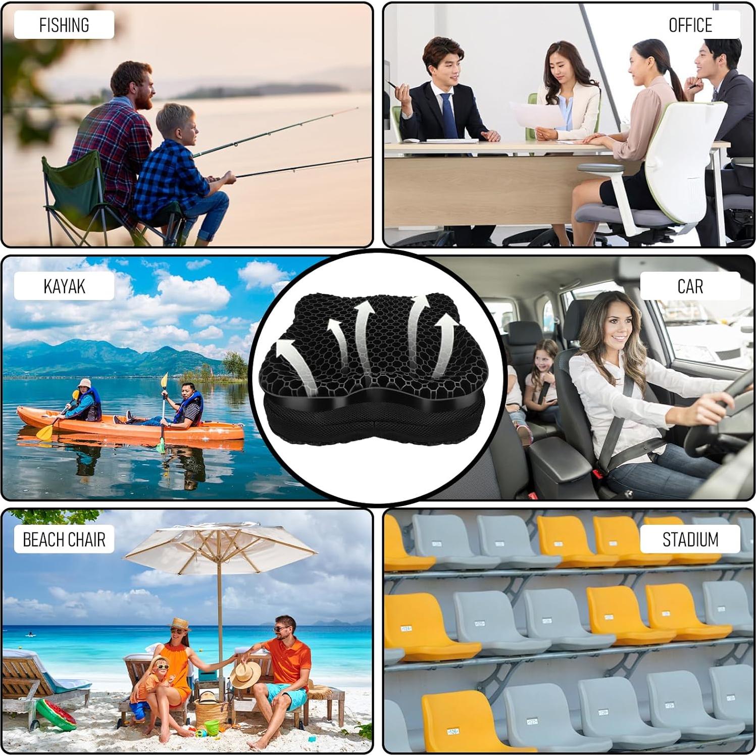 Cojín de Asiento de Gel Impermeable JINSILU 41x37cm Antideslizante