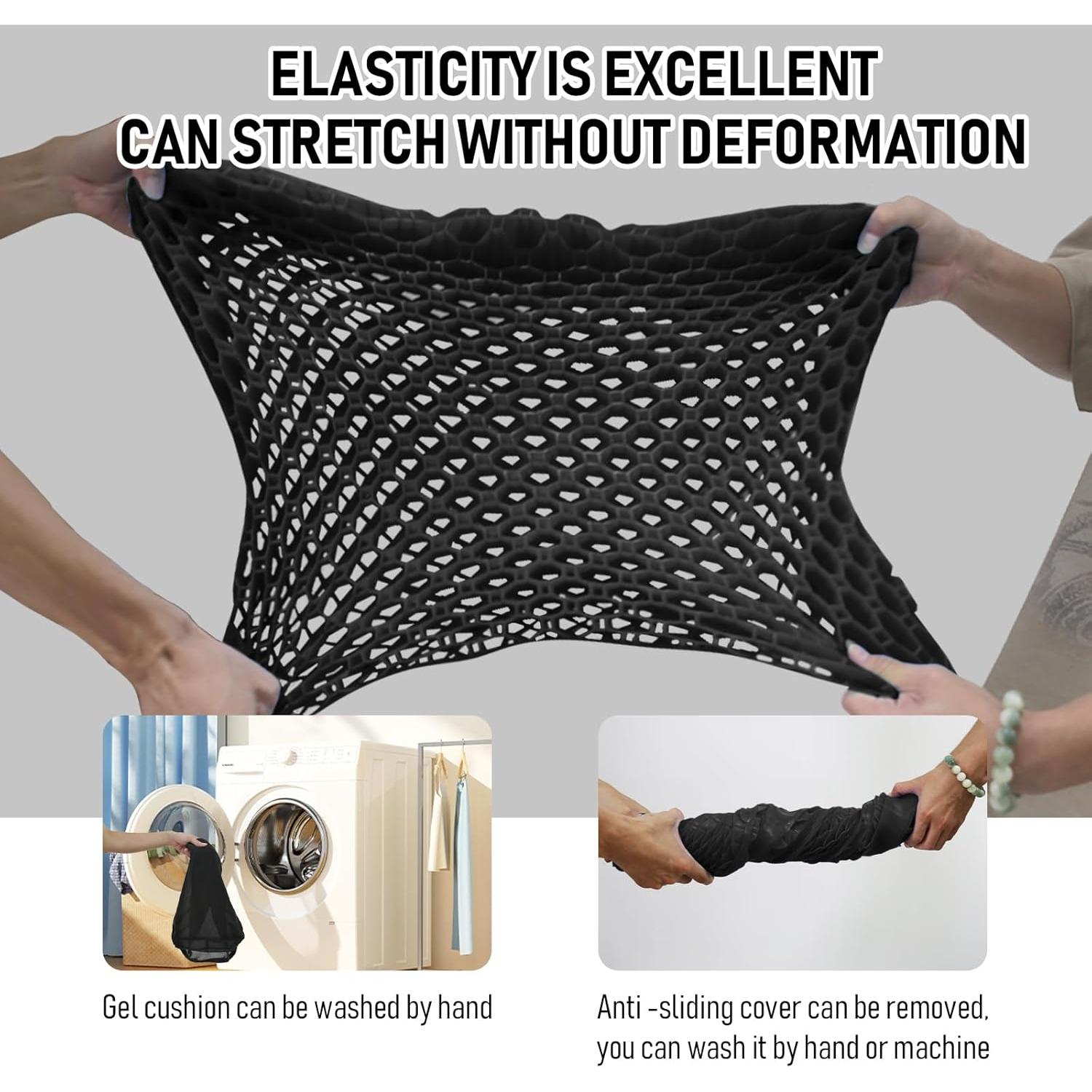 Cojín de Asiento de Gel Impermeable JINSILU 41x37cm Antideslizante