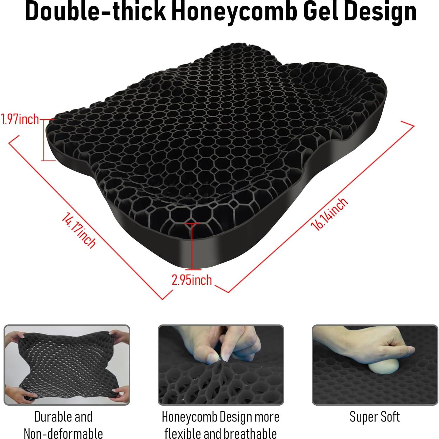 Cojín de Asiento de Gel Impermeable JINSILU 41x37cm Antideslizante