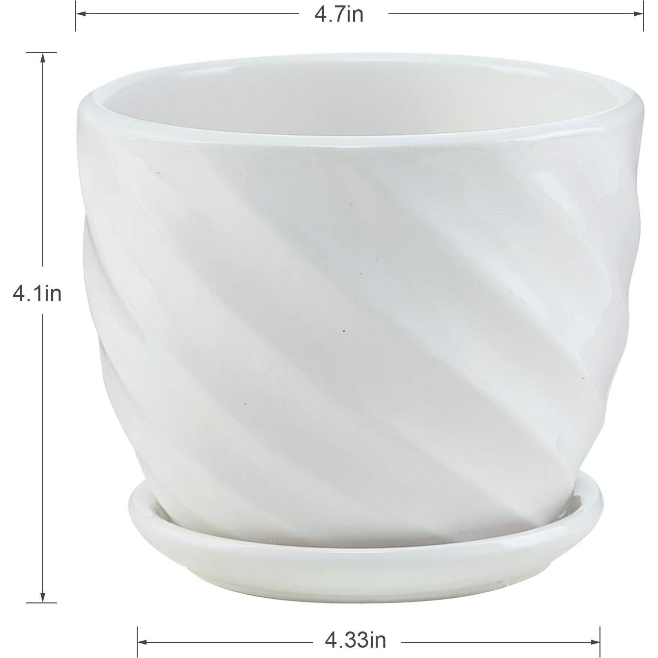 Macetas de cerámica cilíndricas Sietpoek 11.9 cm juego de 4