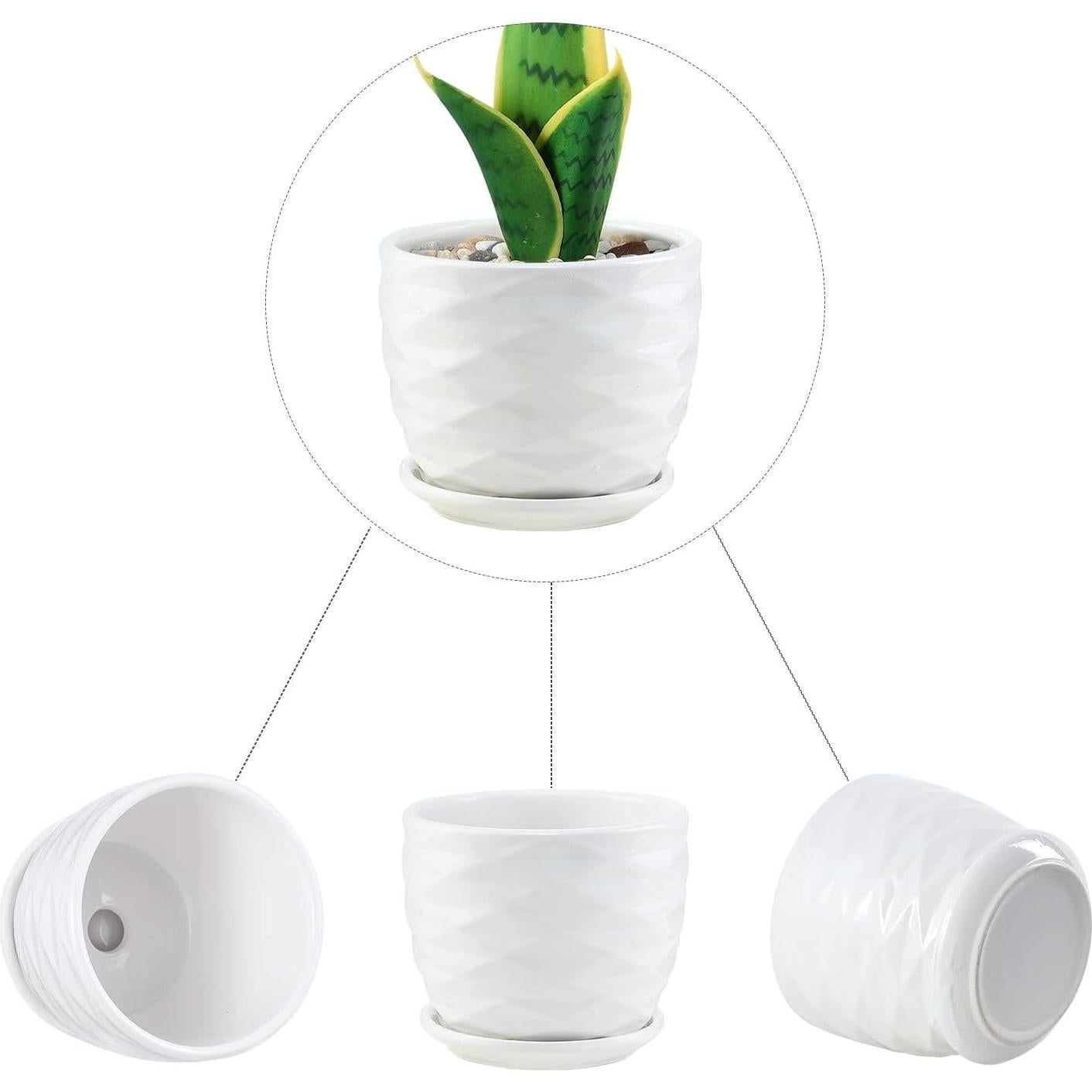 Macetas de cerámica cilíndricas Sietpoek 11.9 cm juego de 4