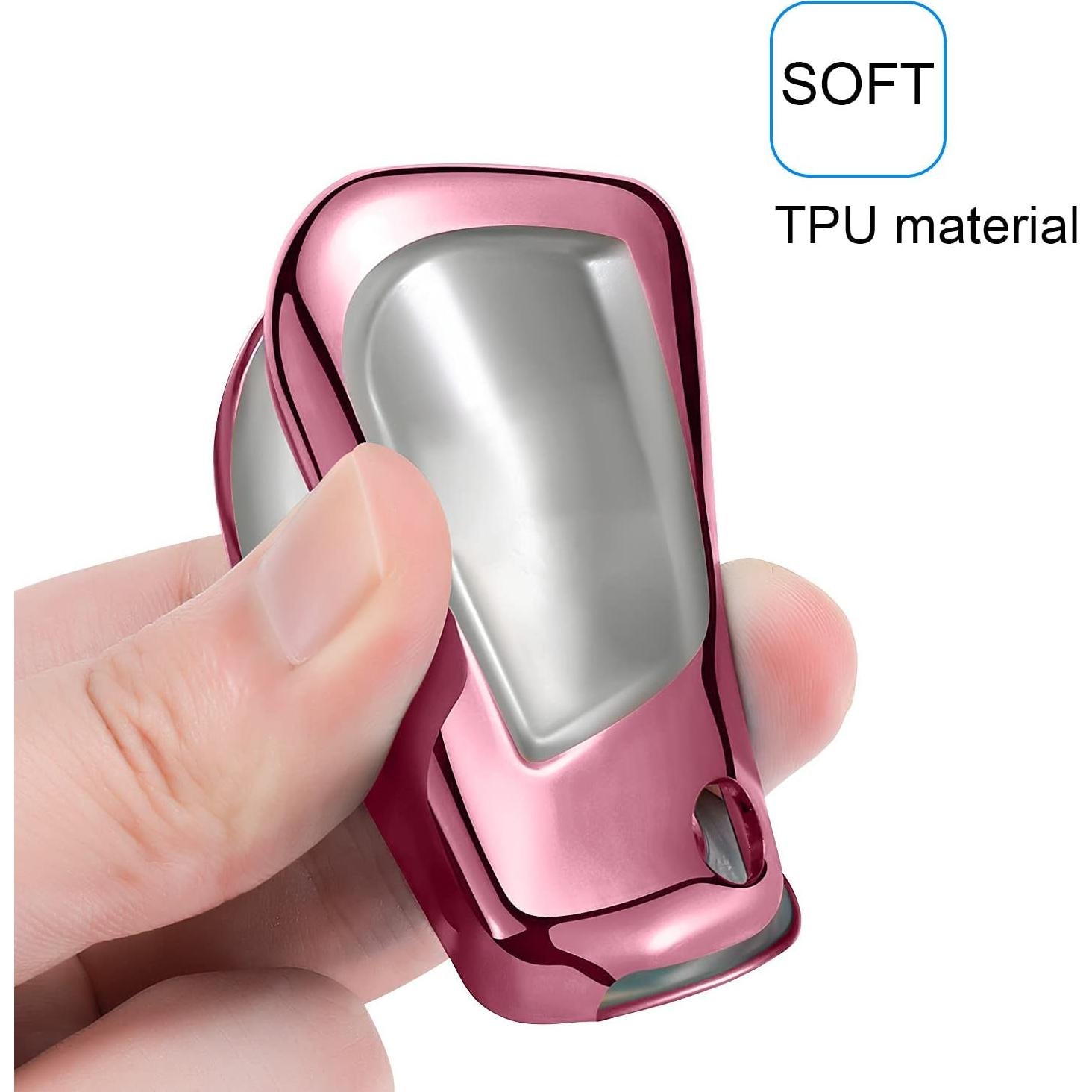 Cubierta de llavero QBUC para Toyota 4 botones TPU rosa