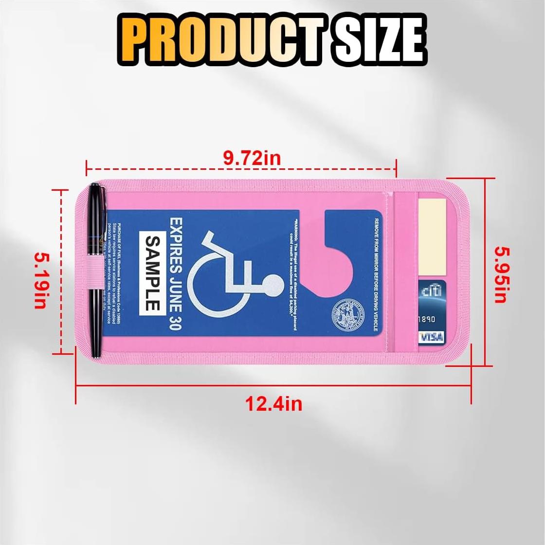 Soporte de Tarjeta de Discapacidad JOYCOURT para Coche Rosa