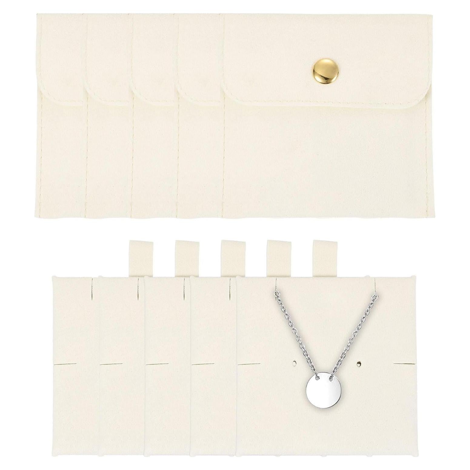 Bolsas de Joyas de Terciopelo uxcell 5 Pcs Beige 8x8cm