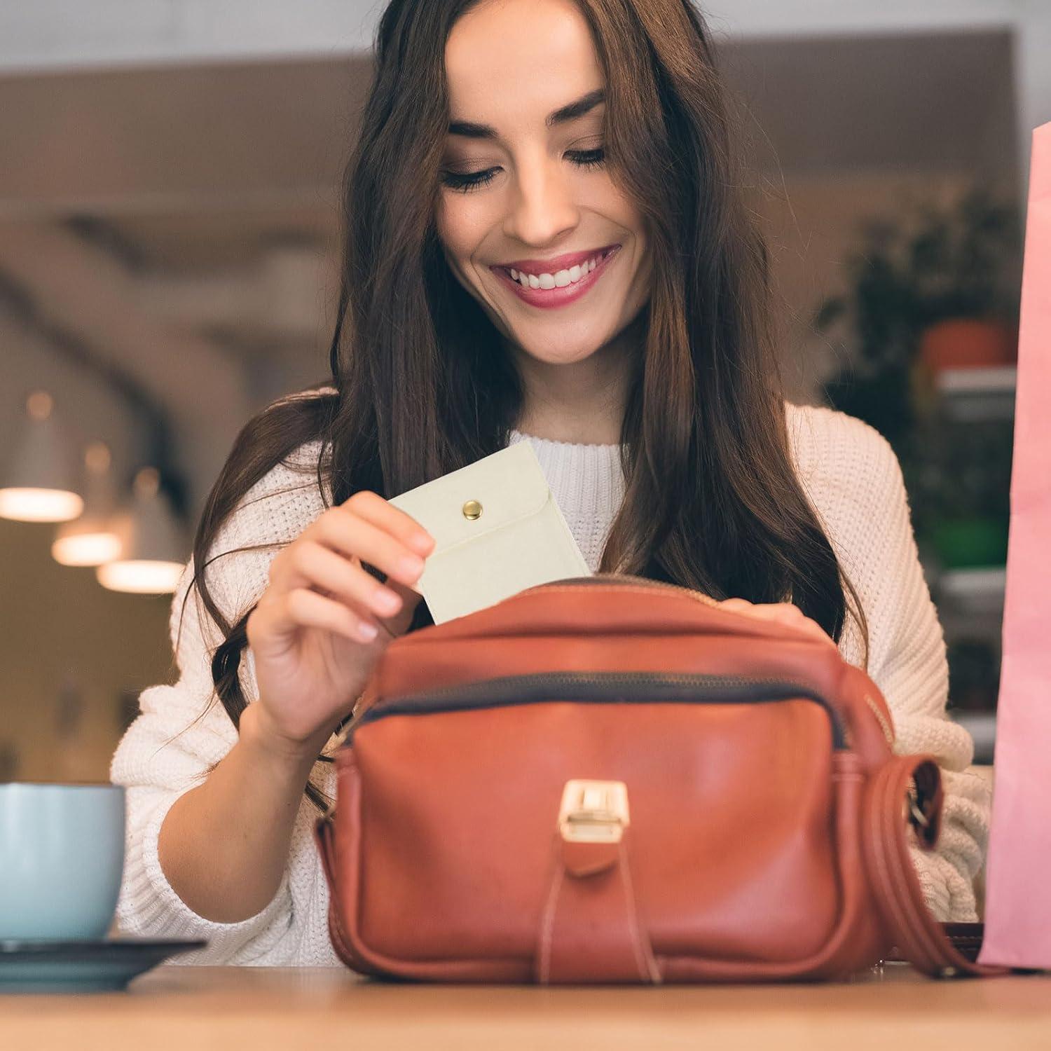 Bolsas de Joyas de Terciopelo uxcell 5 Pcs Beige 8x8cm