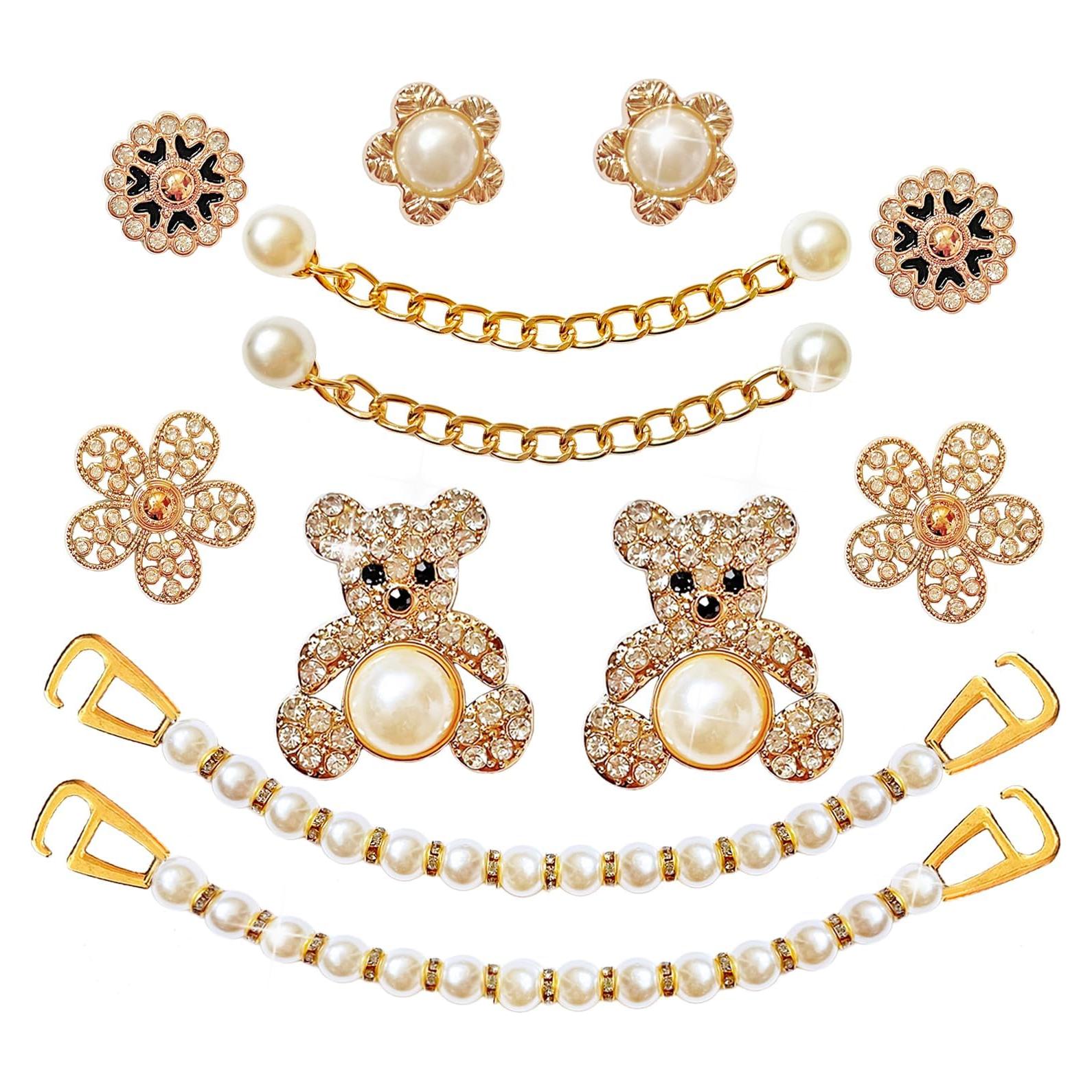 Encantos de Zapatos Brillantes Dorados para Mujeres y Niñas