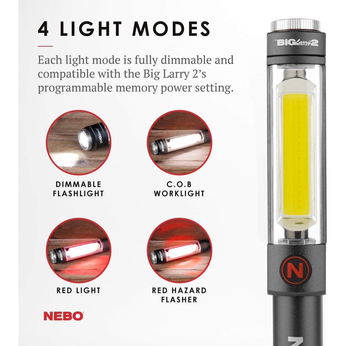 Linterna NEBO Big Larry 2 | 500 Lúmenes | Gris