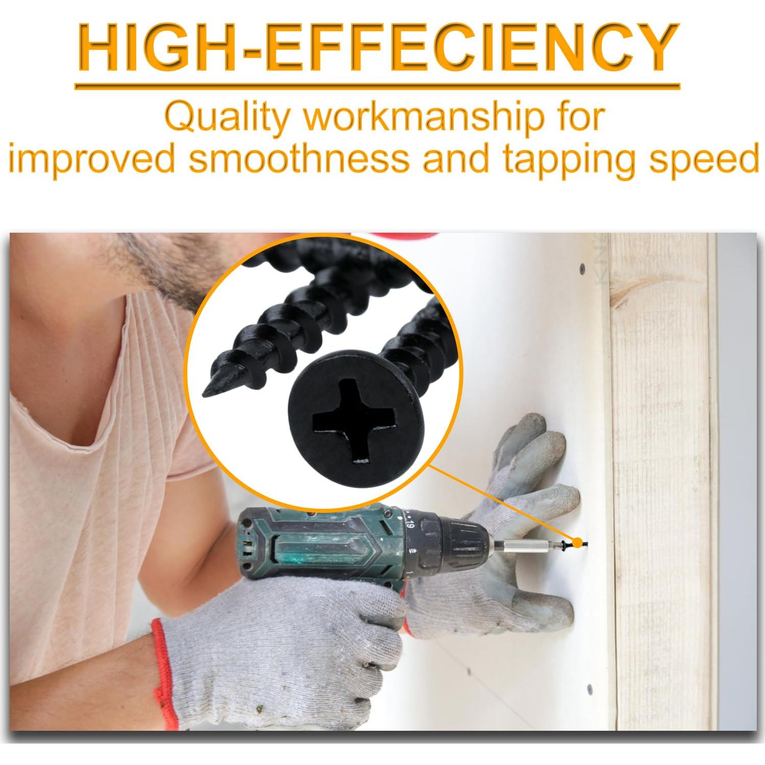 Tornillos para paneles de yeso KURUI #6 25mm 266 Pcs autoperforantes