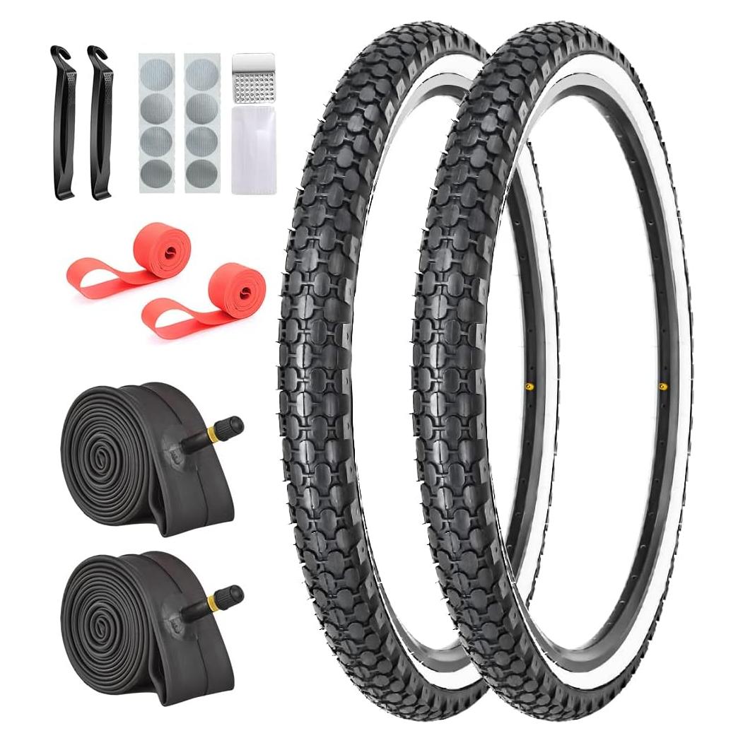 Neumáticos de Bicicleta Cruiser SIMEIQI 66x5.4 cm Pared Blanca